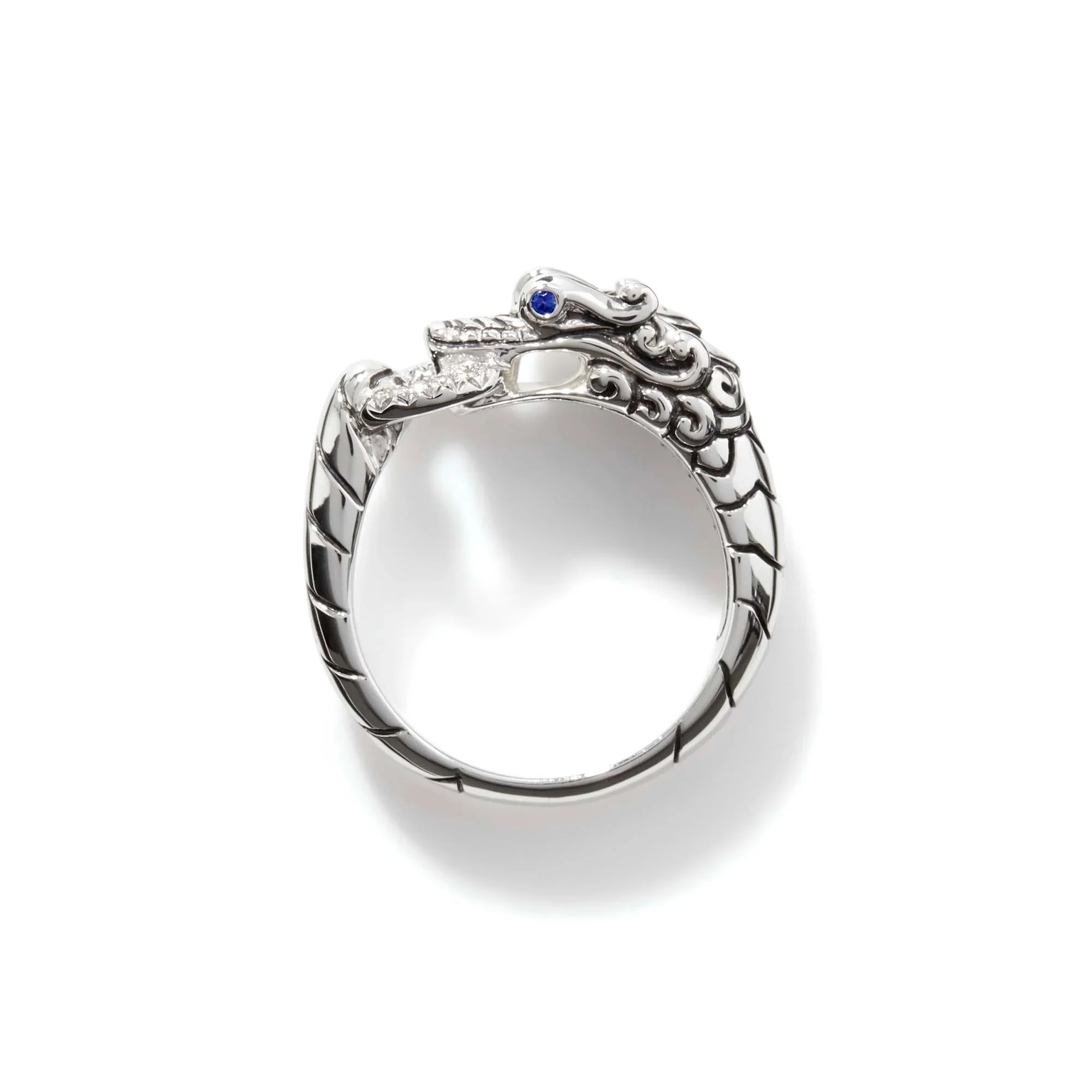 0.04ctw Diamond Blue Sapphire Naga Ring - Image 3
