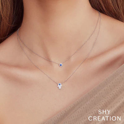0.04ctw Diamond & Blue Sapphire Necklace - Image 2