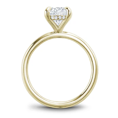 0.04ctw Hidden Halo Oval Engagement Ring - Image 2