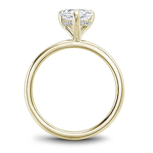 0.05ctw Diamond Hidden Halo Pear Shaped Engagement Ring - Image 2