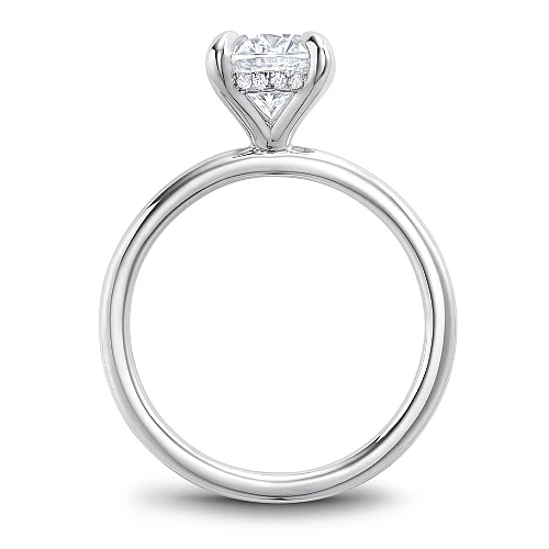 0.04ctw Hidden Halo Oval Engagement Ring - Image 2