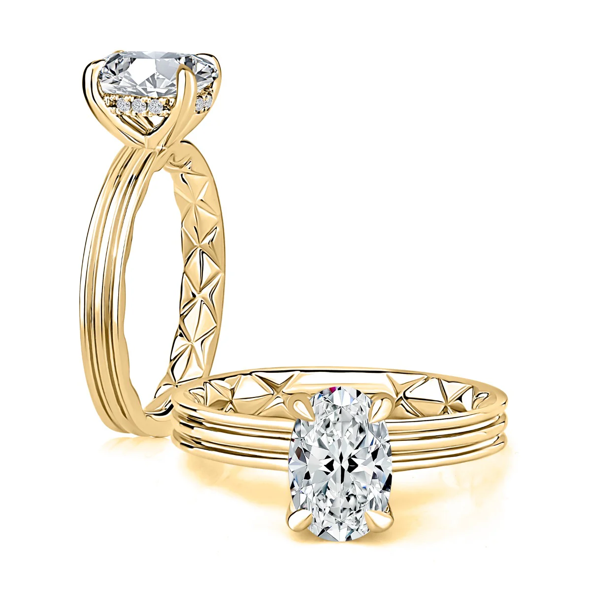 0.06ctw Oval Center Engagement Ring - Image 2