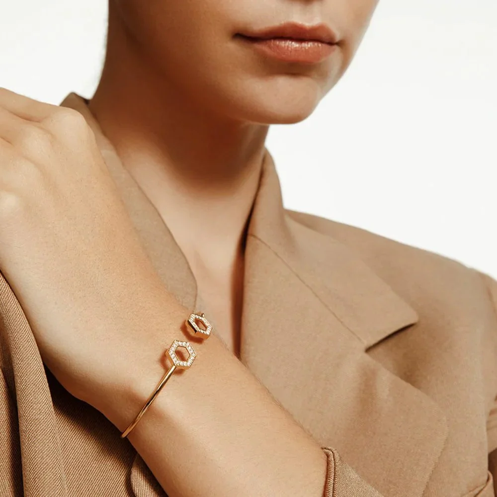 0.29ctw Diamond Hex Flex Cuff - Image 3