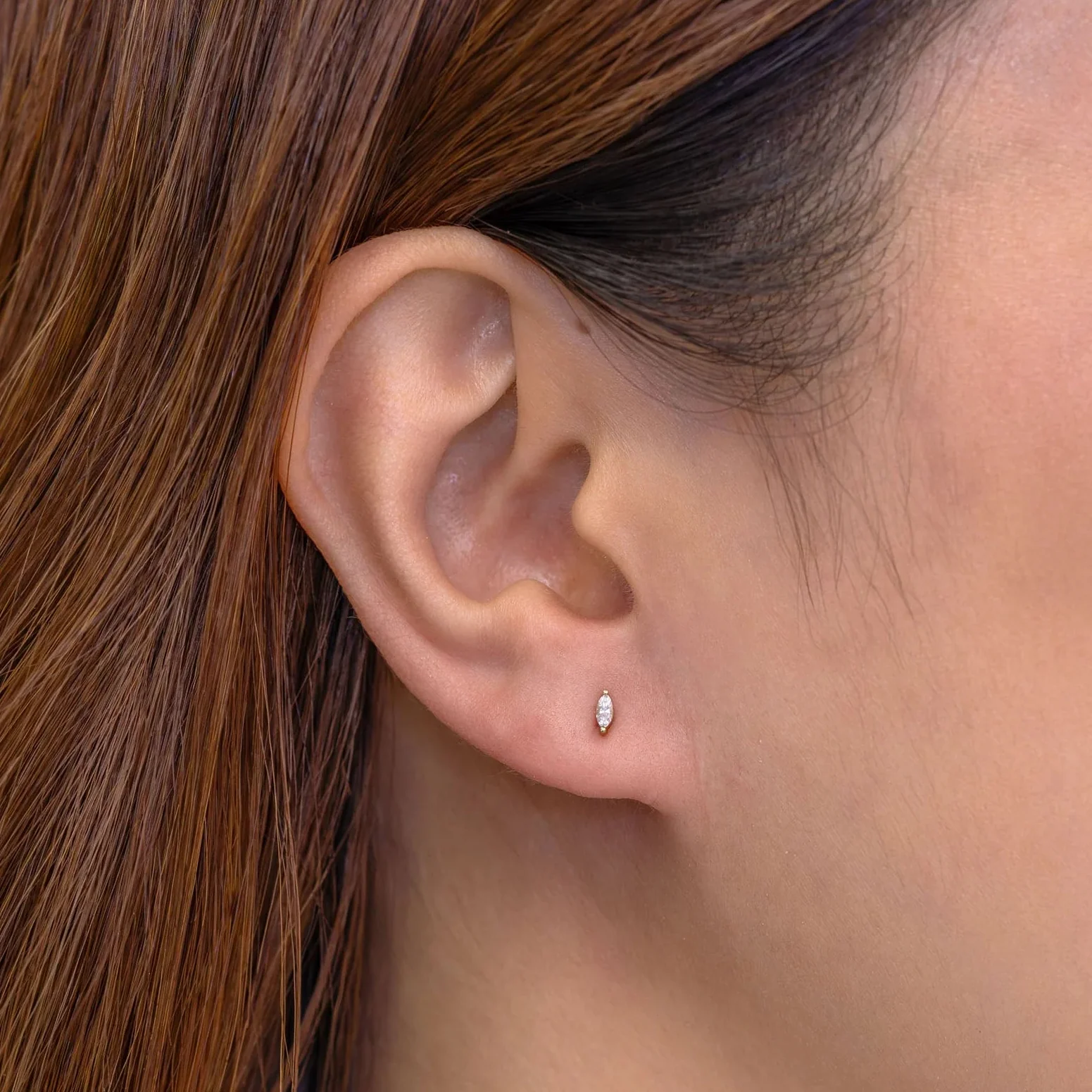 0.09ctw Diamond Marquise Stud Earrings - Image 2