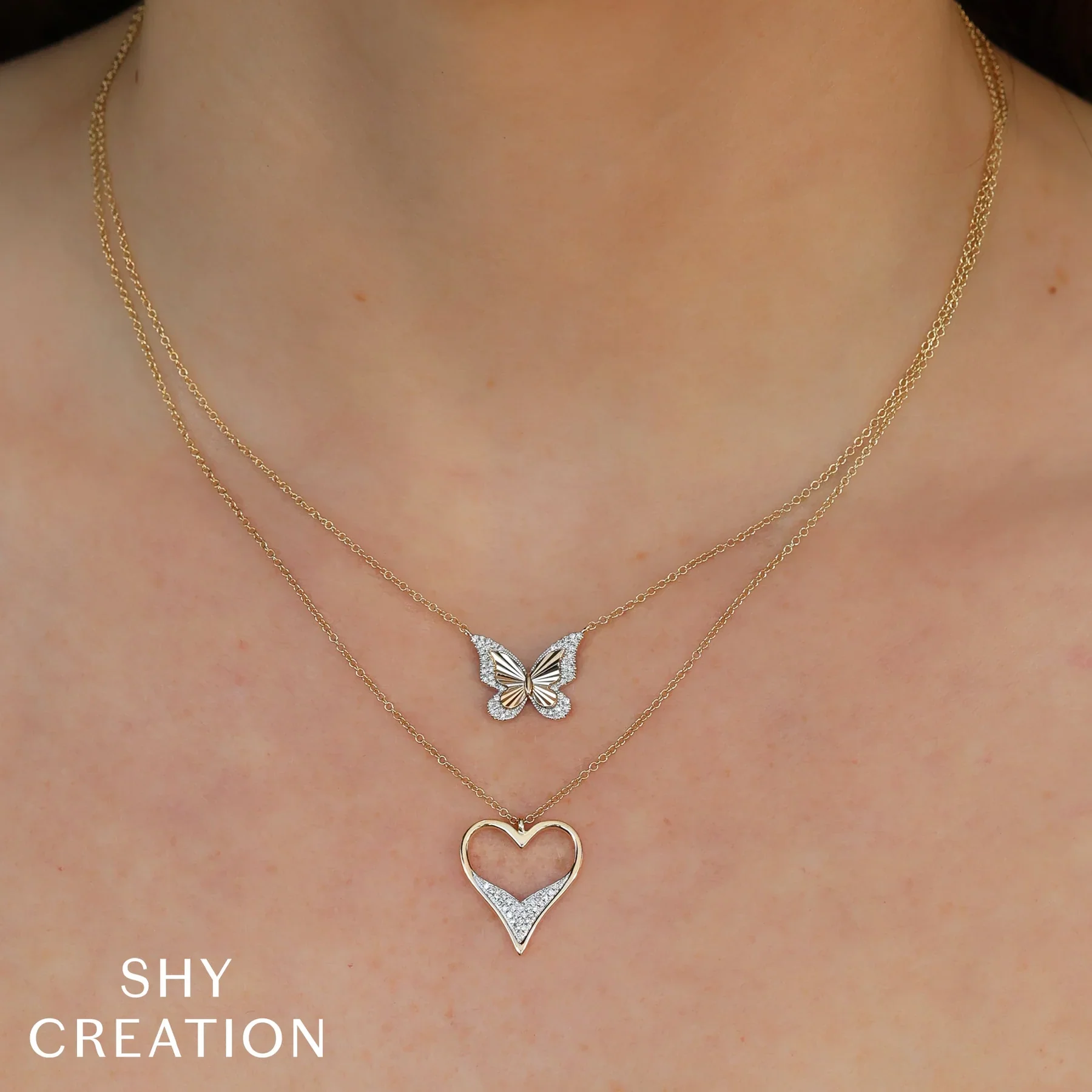 0.10ctw Diamond Butterfly Necklace - Image 2