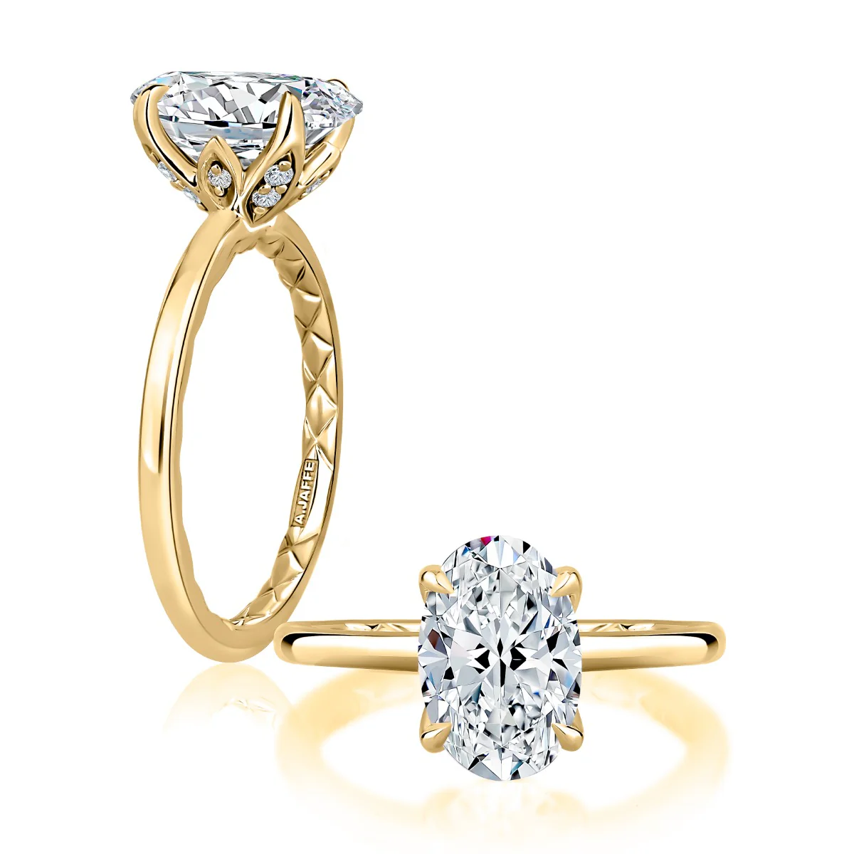 0.10ctw Oval Solitaire Diamond Engagement Ring - Image 3