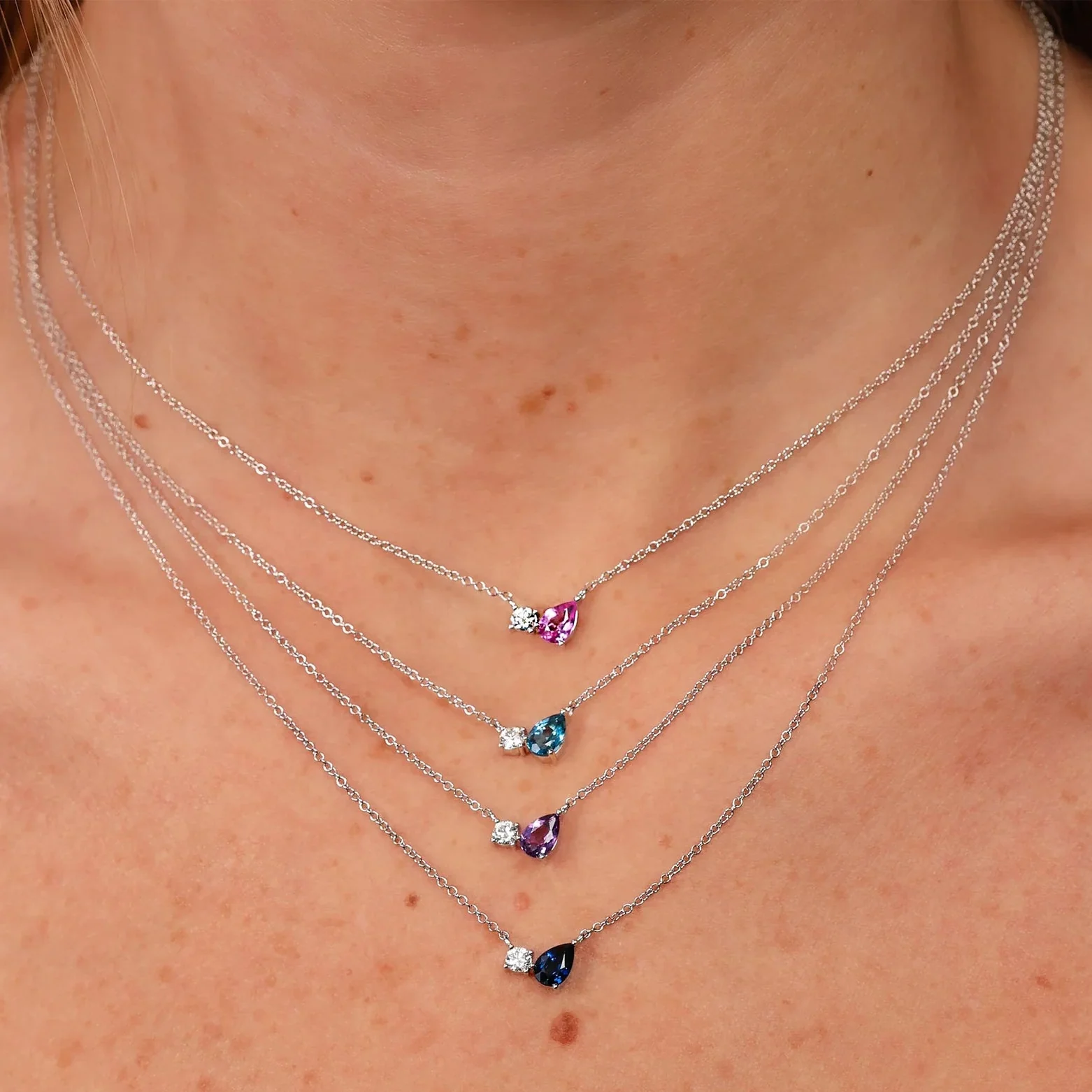 0.11ctw Diamond & Amethyst Necklace - Image 2