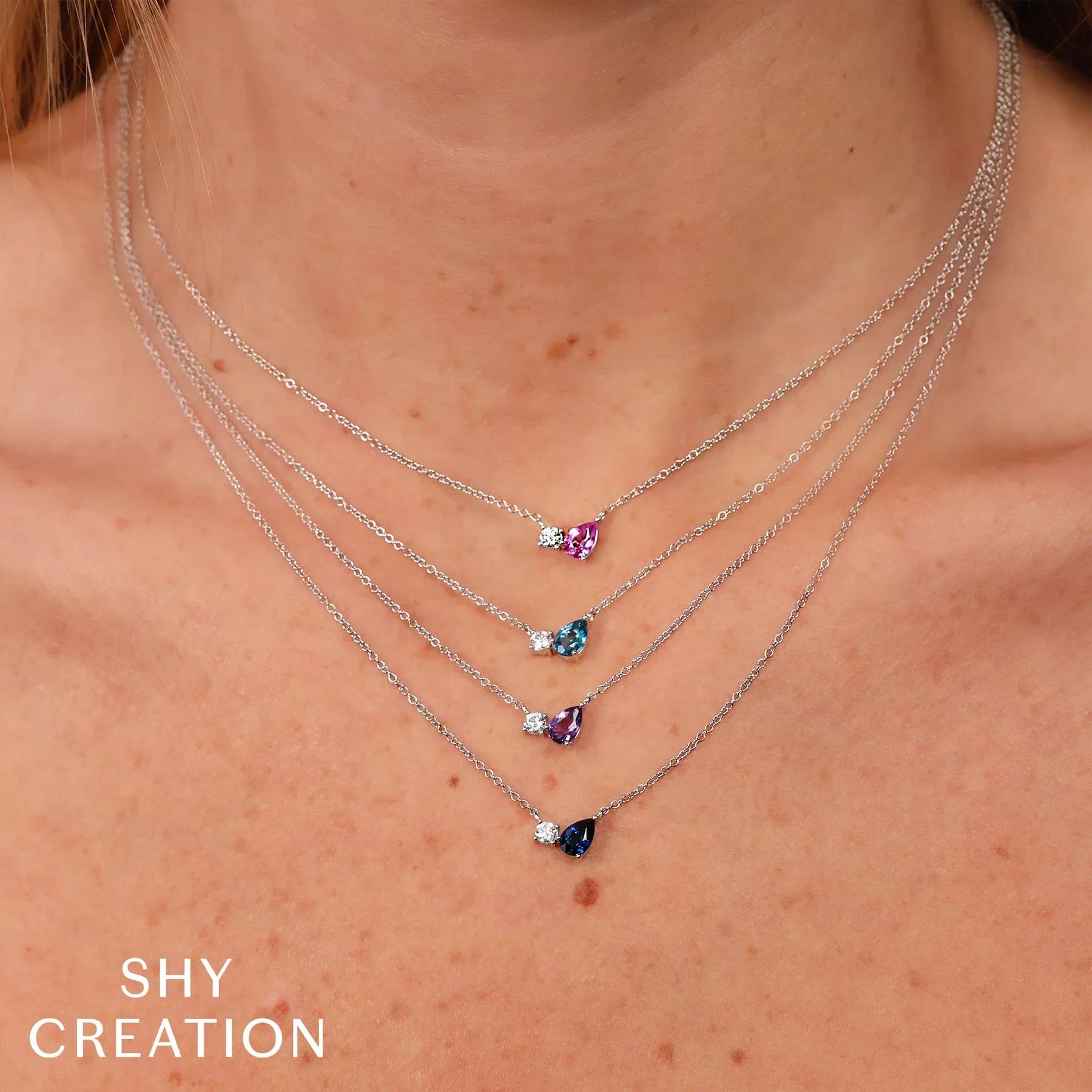 0.11ctw Diamond & Pink Sapphire Necklace - Image 2