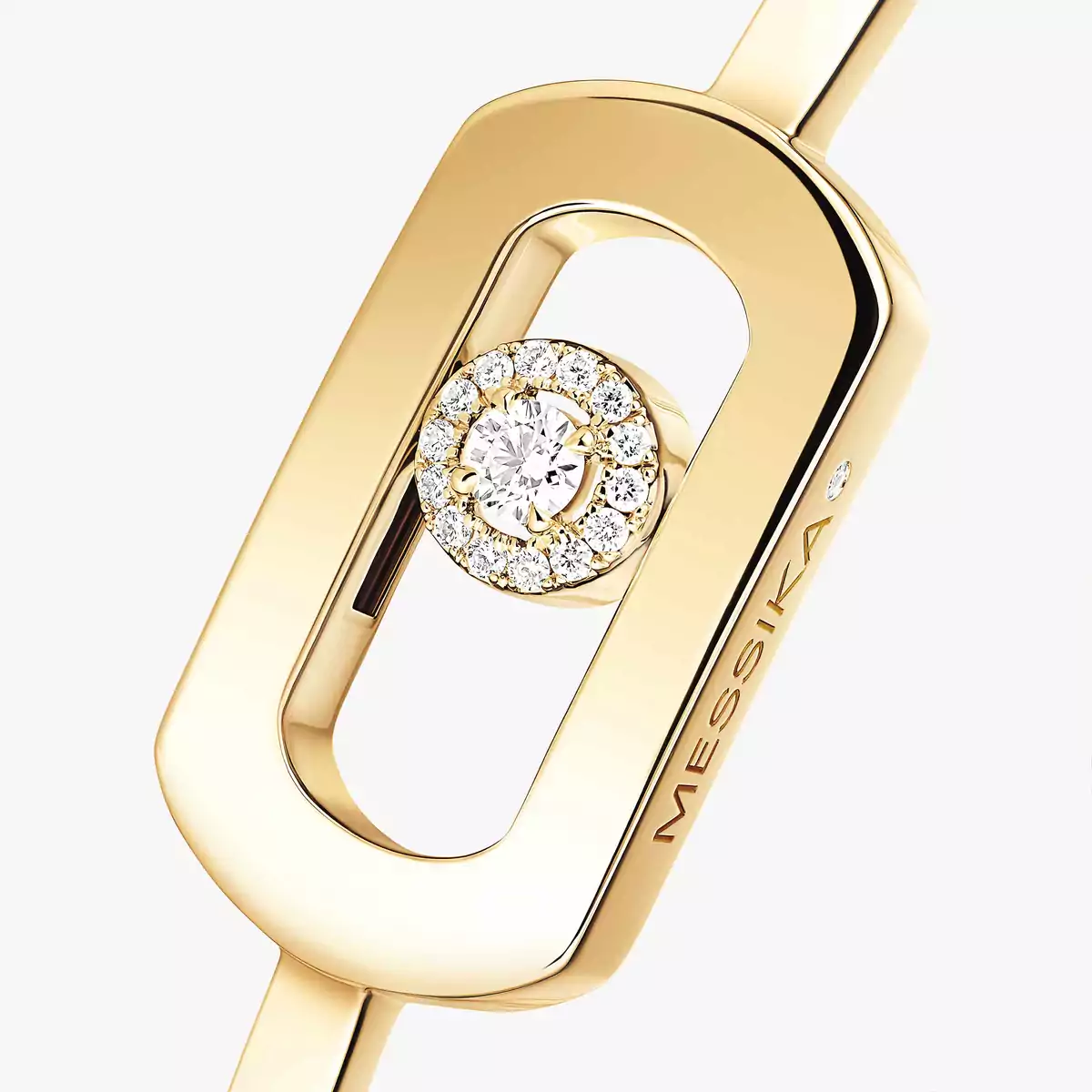 0.11ctw Yellow Gold Diamond Bangle Bracelet - Image 2