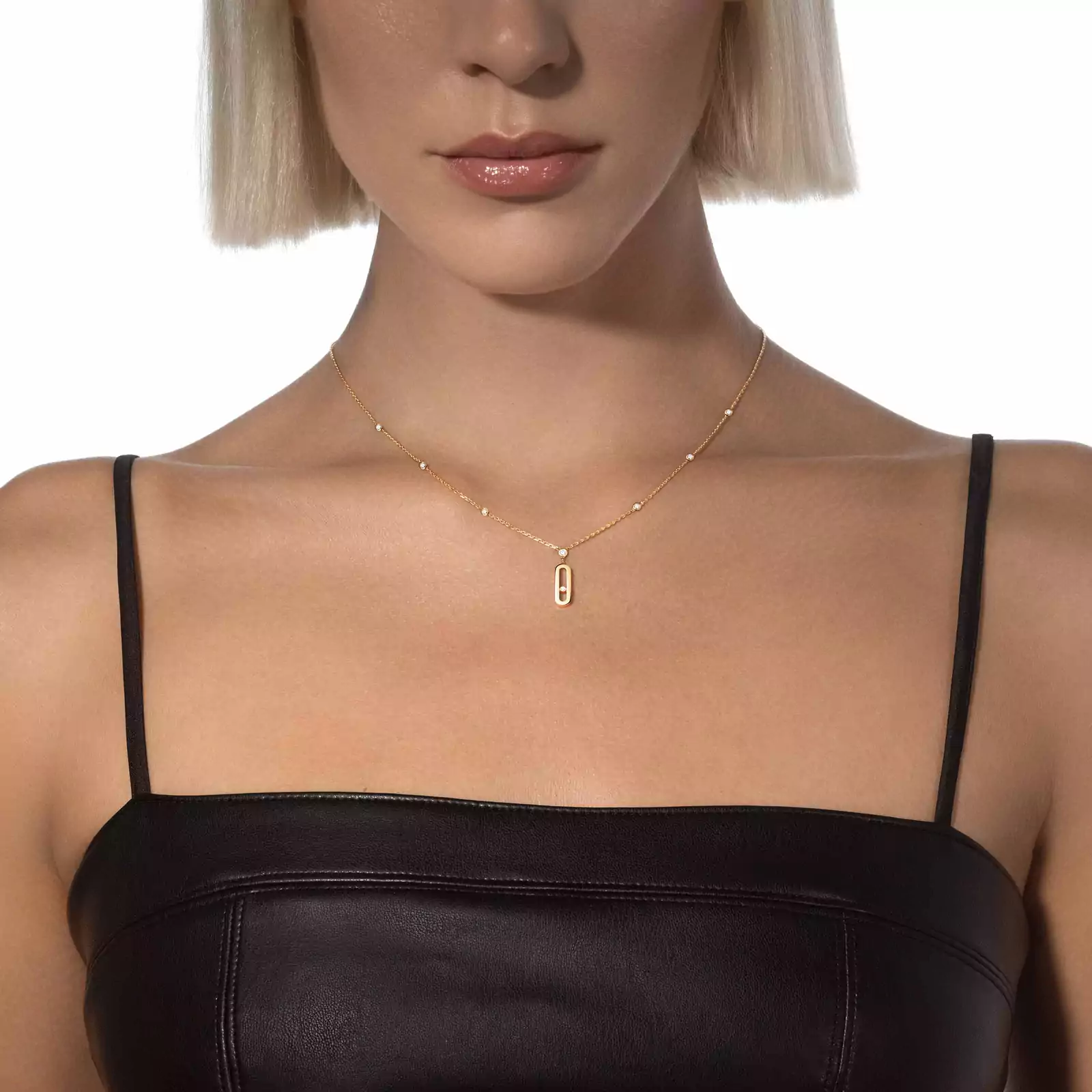 0.13ctw Yellow Gold Diamond Necklace - Image 2