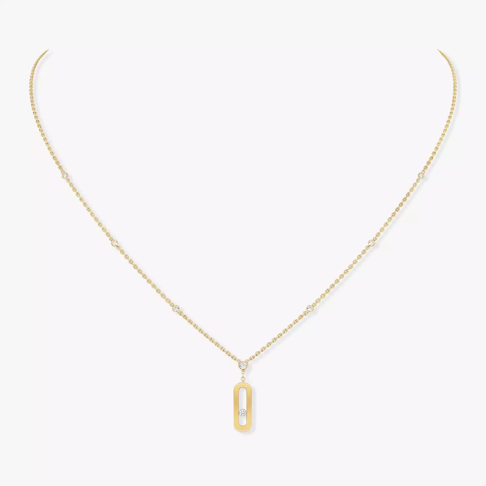 0.13ctw Yellow Gold Diamond Necklace - Image 3