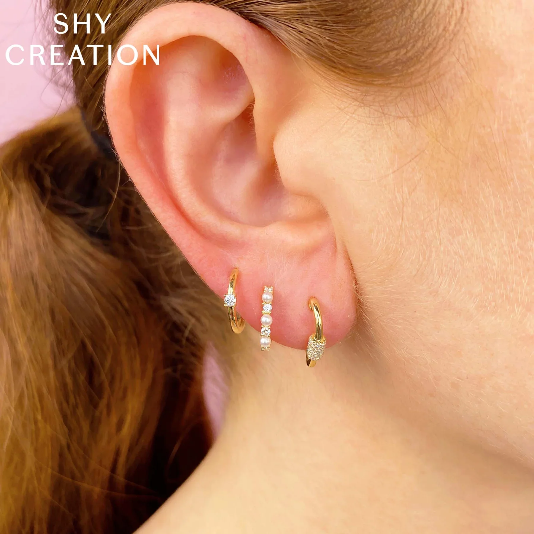 0.14ctw Diamond & Cultured Pearl Huggie Earring - Image 2