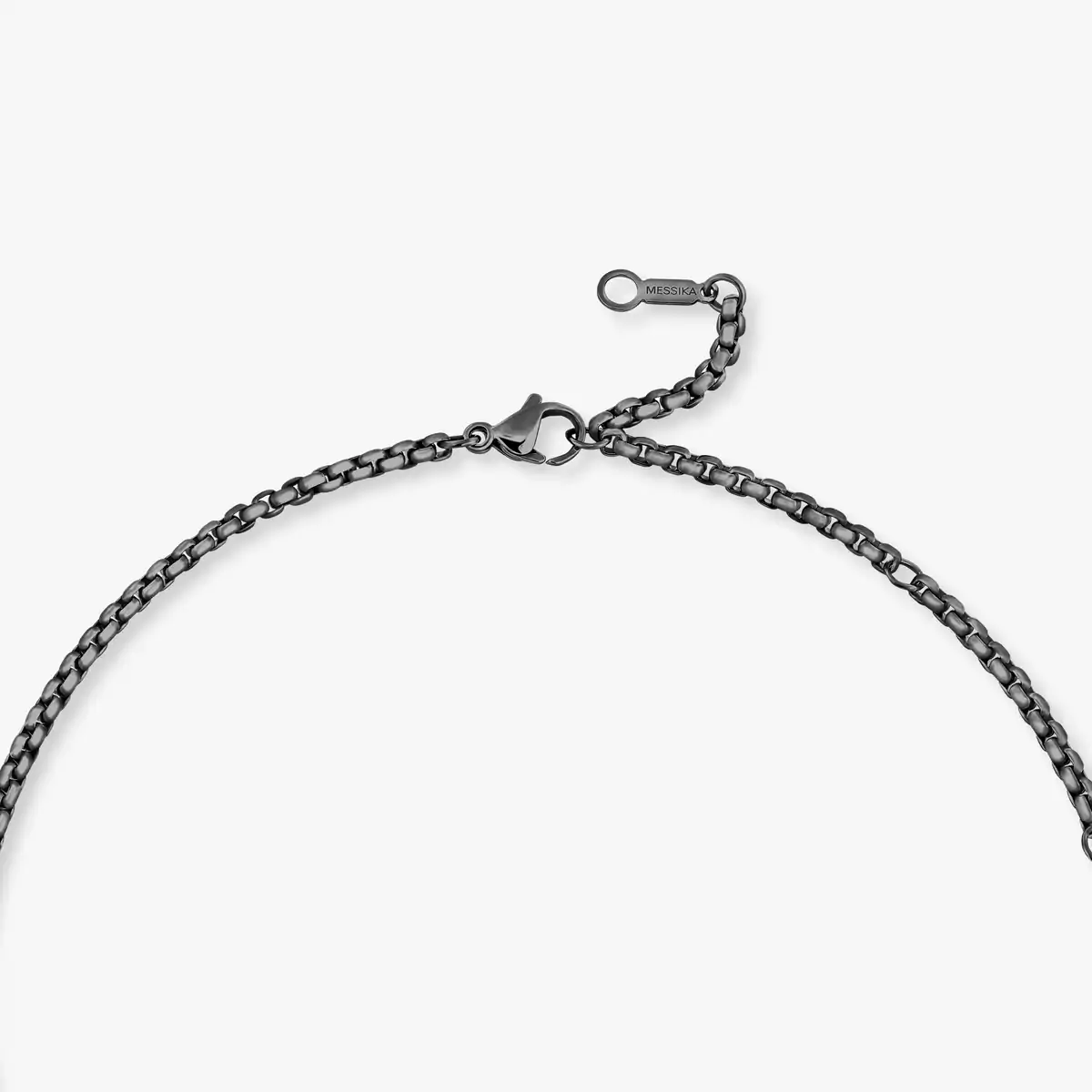 0.14ctw Graphite Titanium Diamond Military Tag Necklace - Image 2