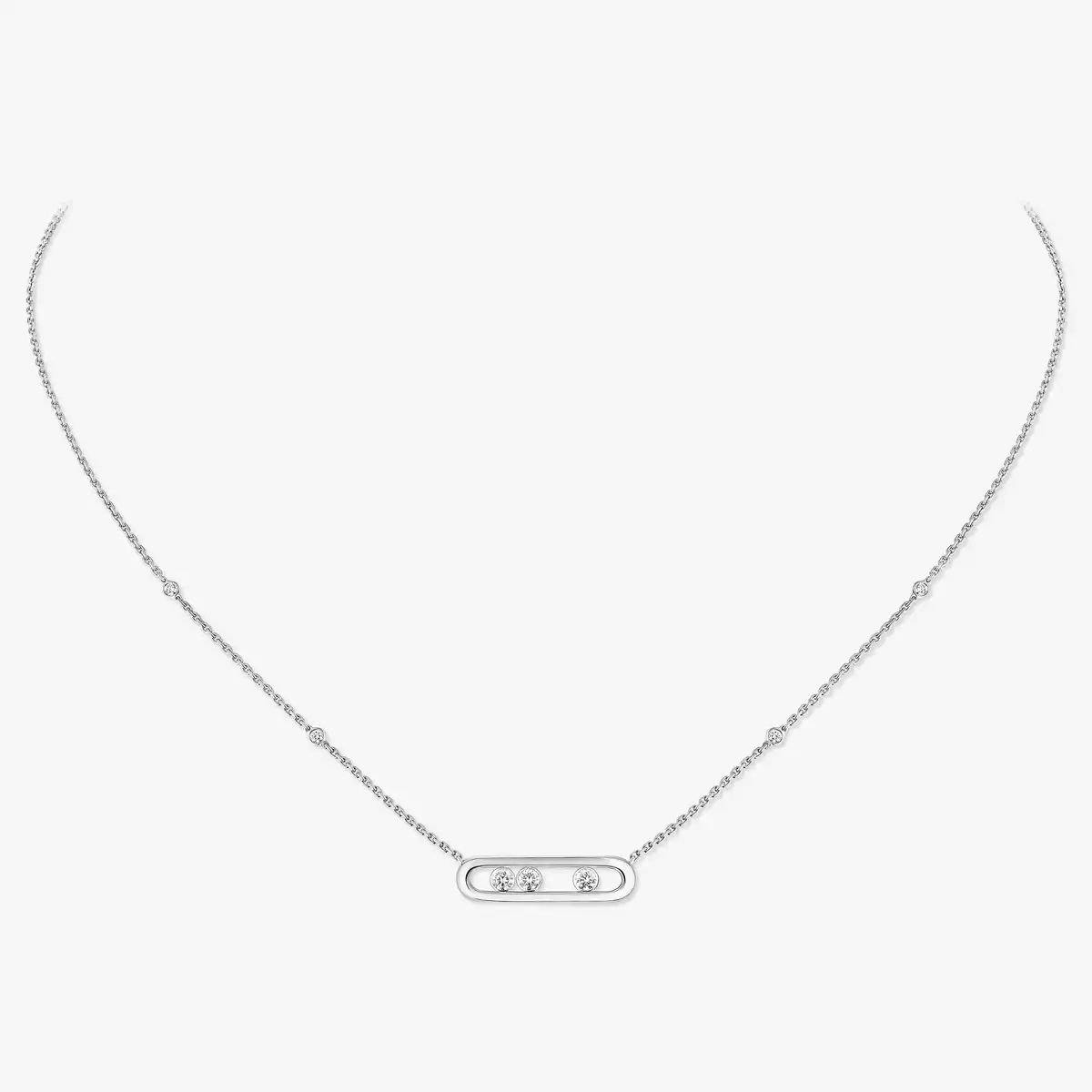 0.14ctw White Gold Diamond Necklace - Image 2