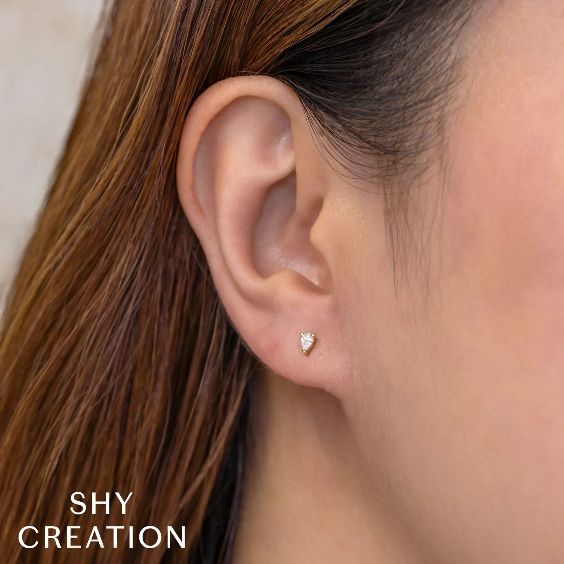 0.15ctw Diamond Pear Stud Earrings - Image 2