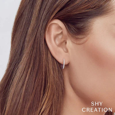 0.15ctw Diamond V Hoop Earring - Image 2