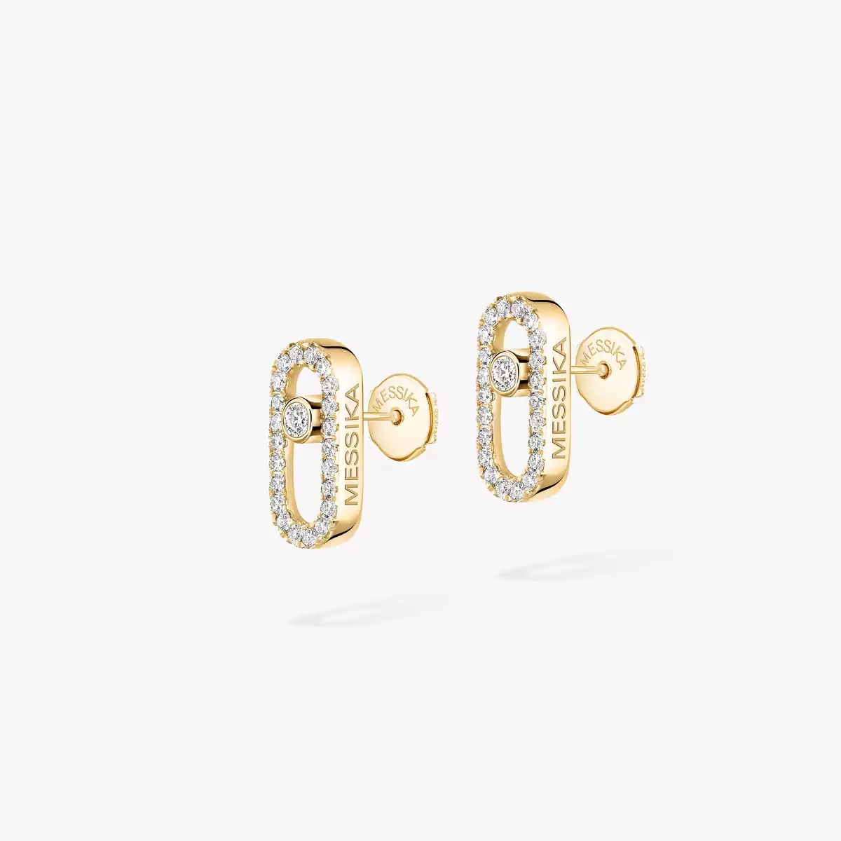 0.16ctw Yellow Gold Diamond Pavé Stud Earrings - Image 2