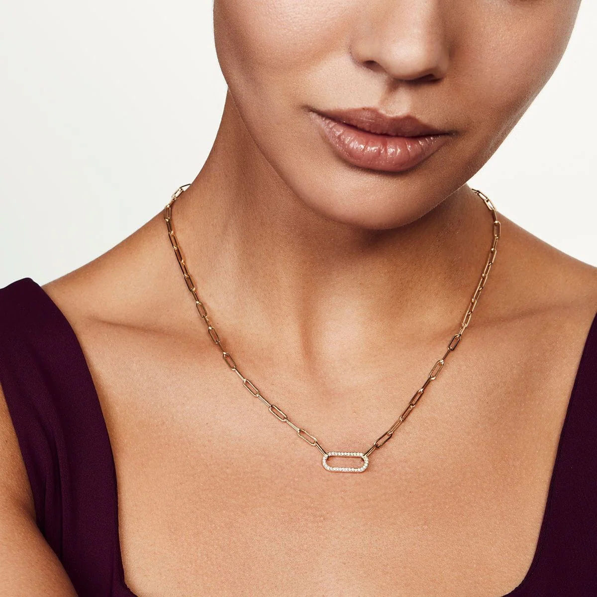 0.17ctw Diamond Small Pavé Link Necklace - Image 2