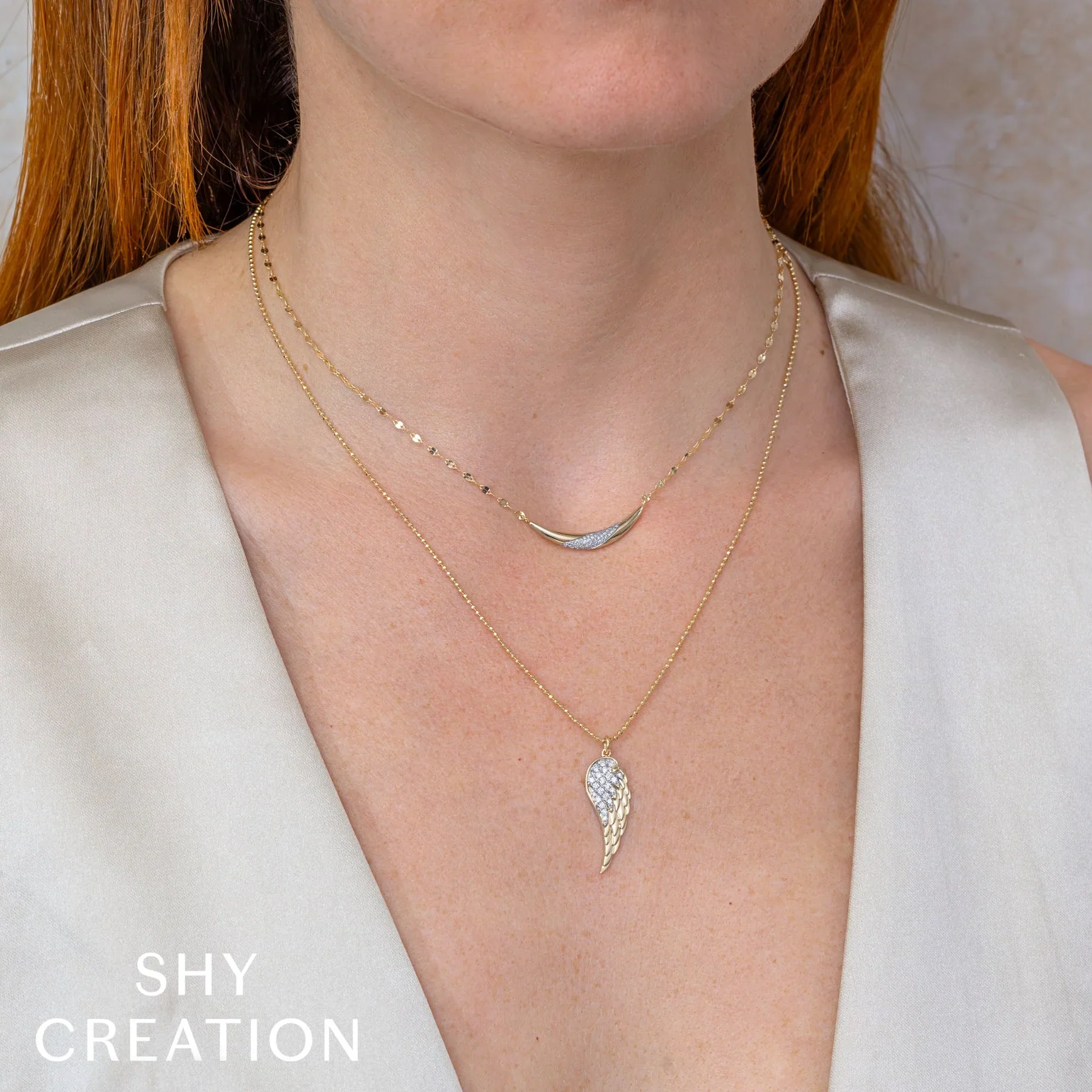 0.21ctw Diamond Angel Wing Necklace - Image 2