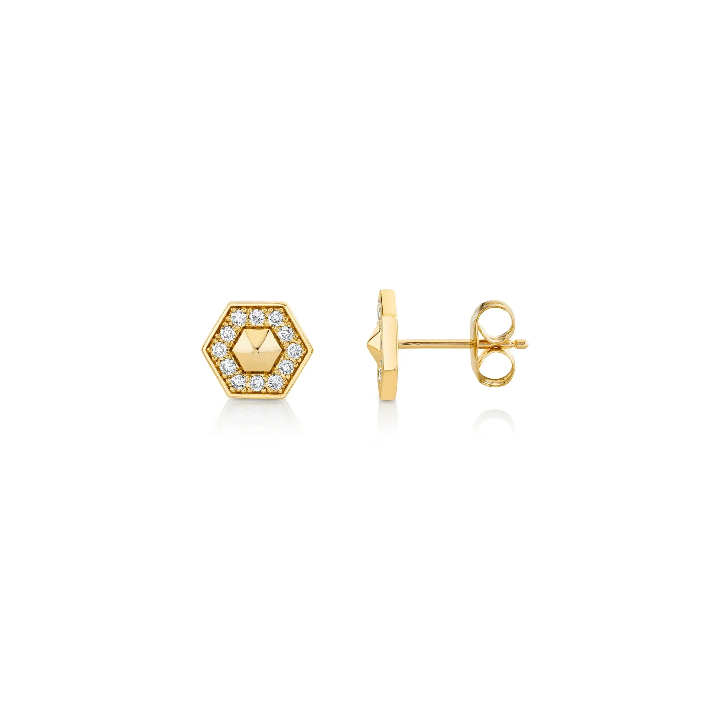 0.24ctw Diamond Mini Hex Studs - Image 2
