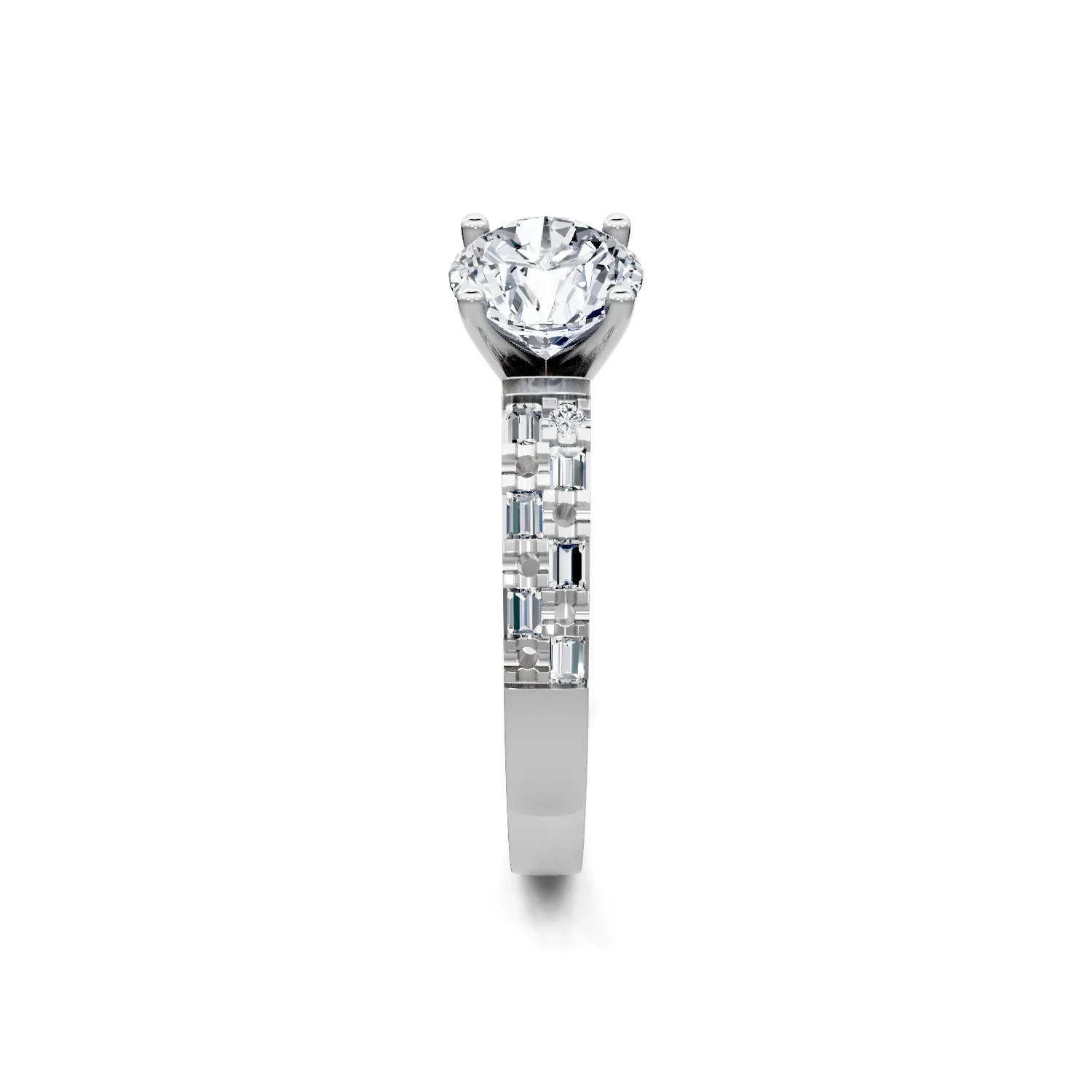 0.30ctw Baguette and Round Diamond Engagement Ring - Image 2
