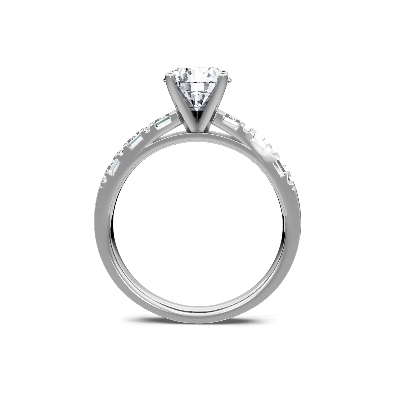 0.30ctw Baguette and Round Diamond Engagement Ring - Image 3
