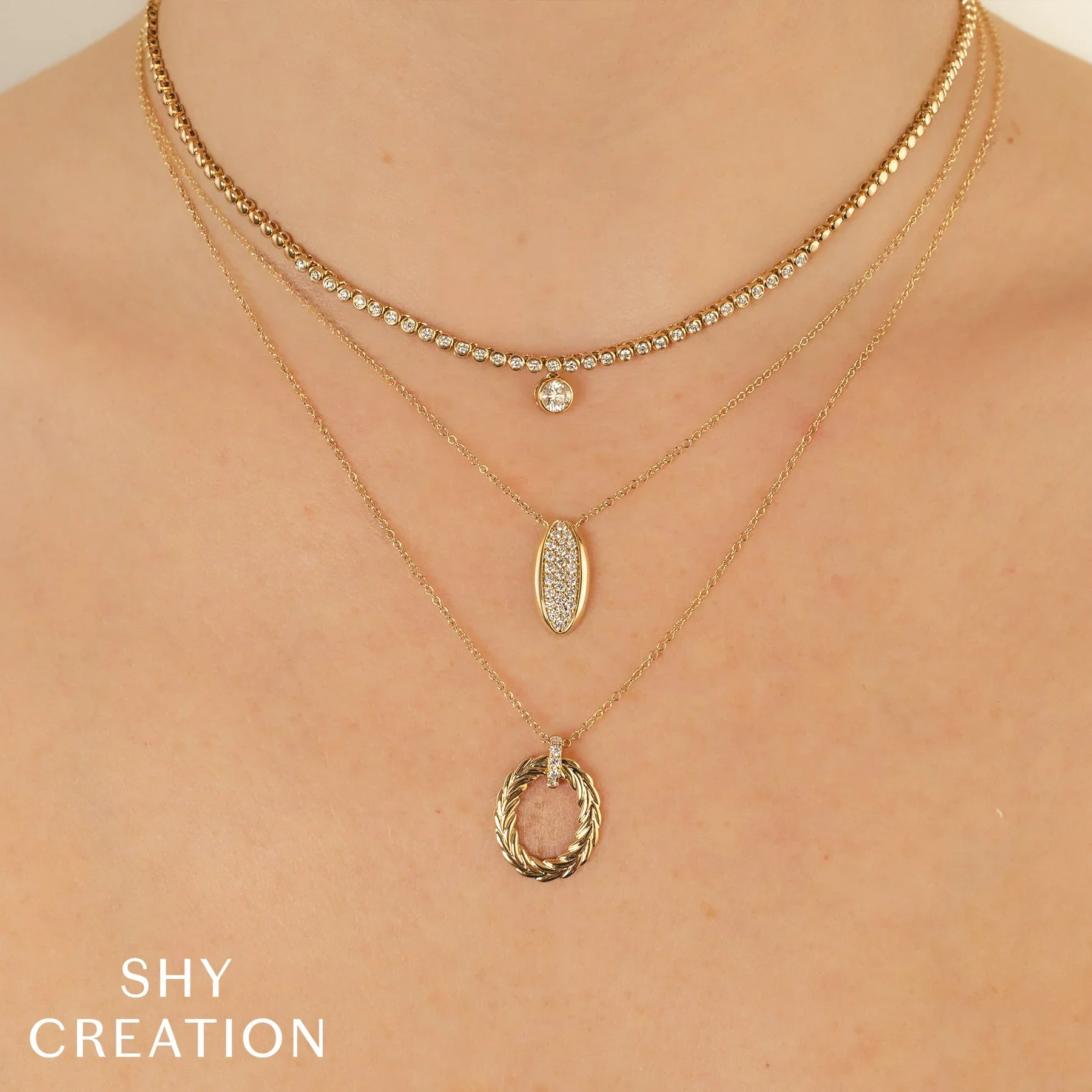 0.30ctw Diamond Oval Necklace - Image 2