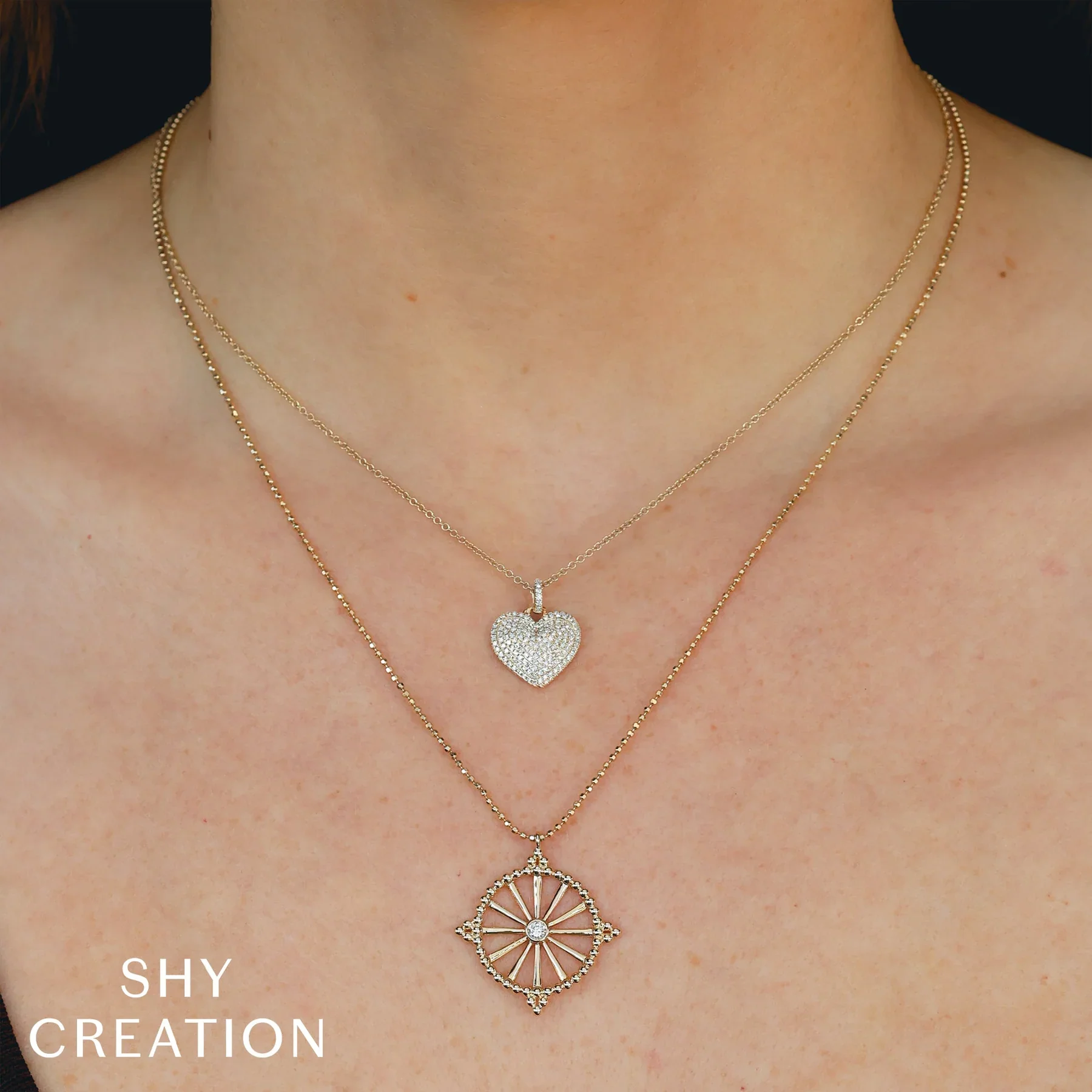 0.31ctw Diamond Pave Heart Necklace - Image 2
