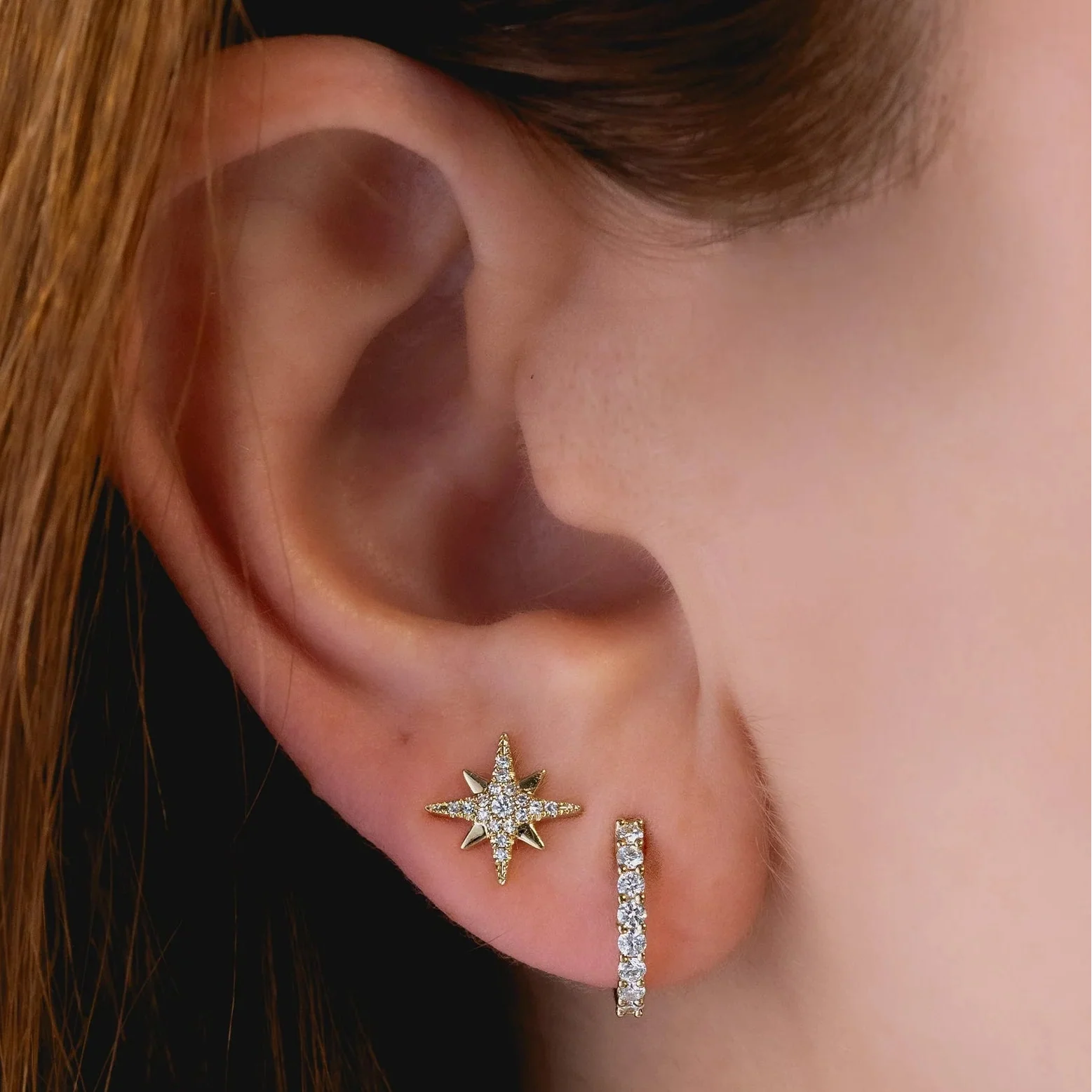 0.34ctw Diamond Huggie Earring - Image 2