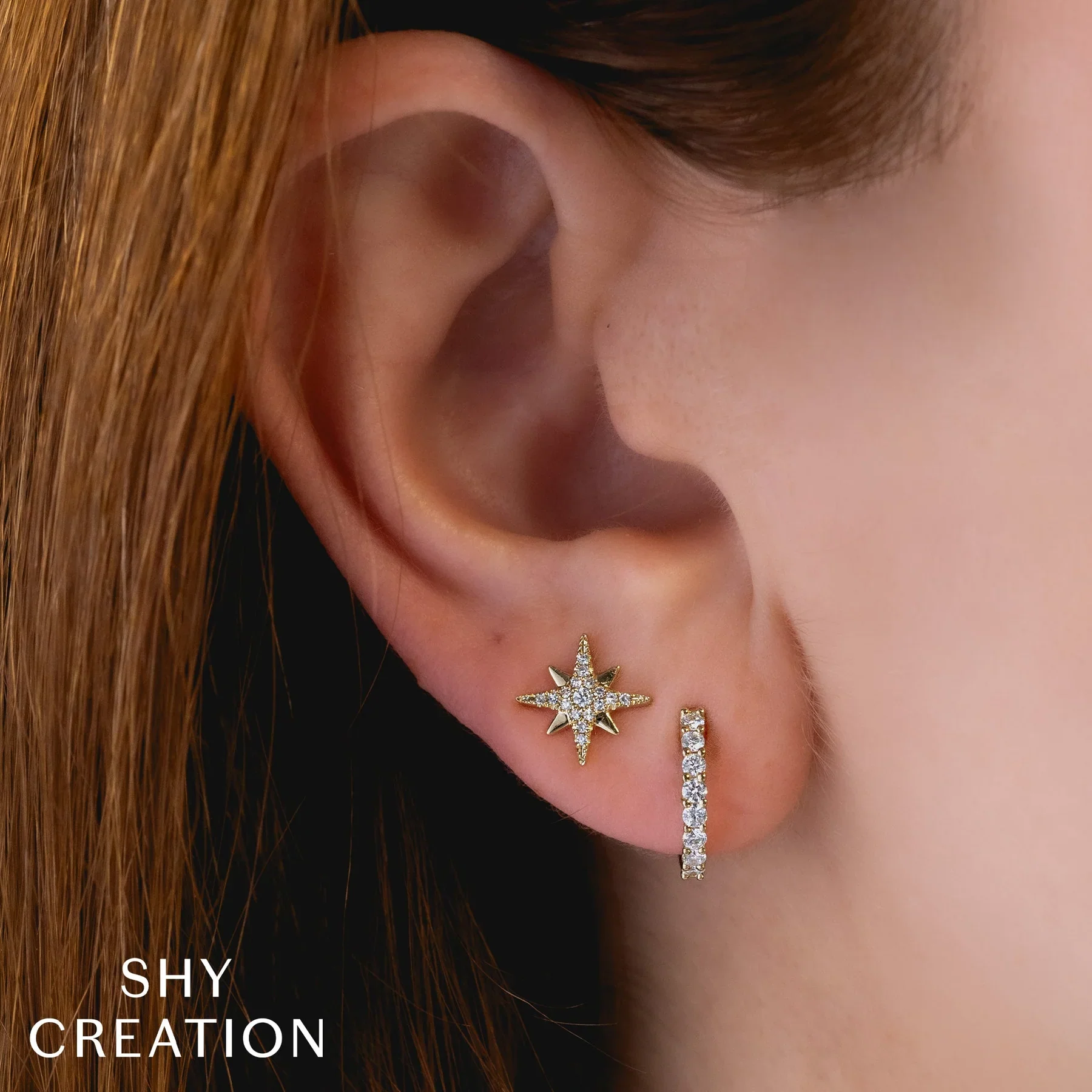 0.34ctw Diamond Huggie Earrings - Image 2