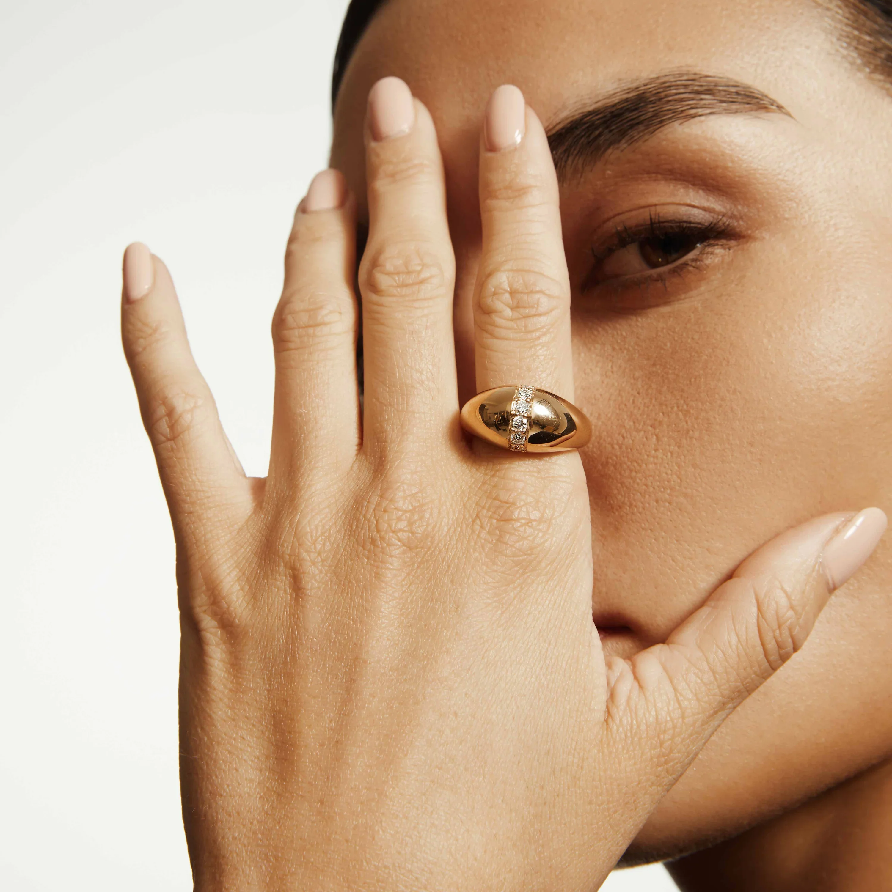 0.36ctw Diamond Orb Split Signet Ring - Image 2
