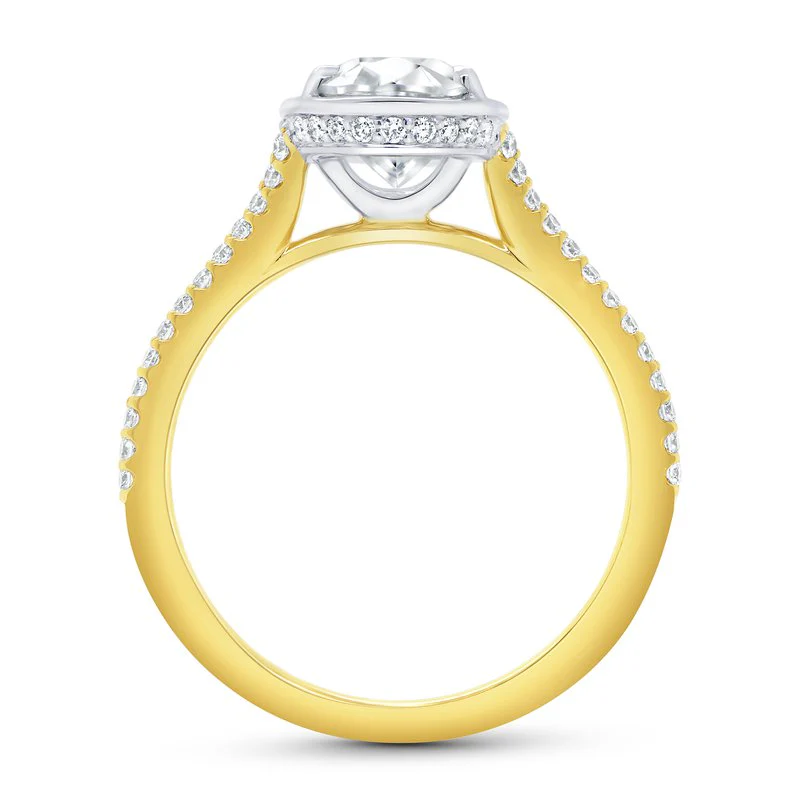 0.36ctw Oval Halo Engagement Ring - Image 2