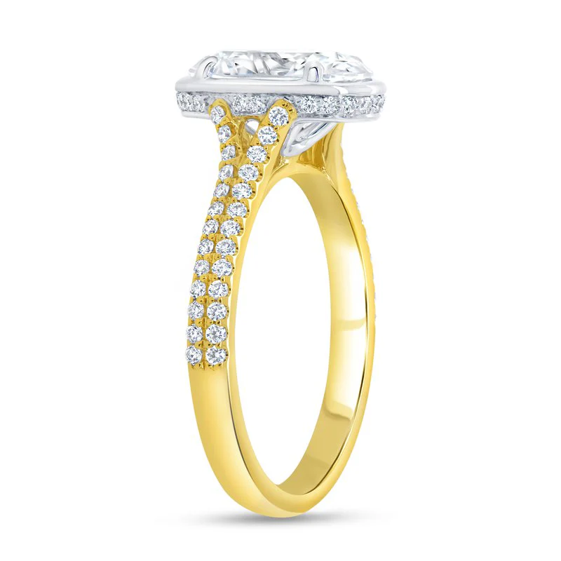 0.36ctw Oval Halo Engagement Ring - Image 3
