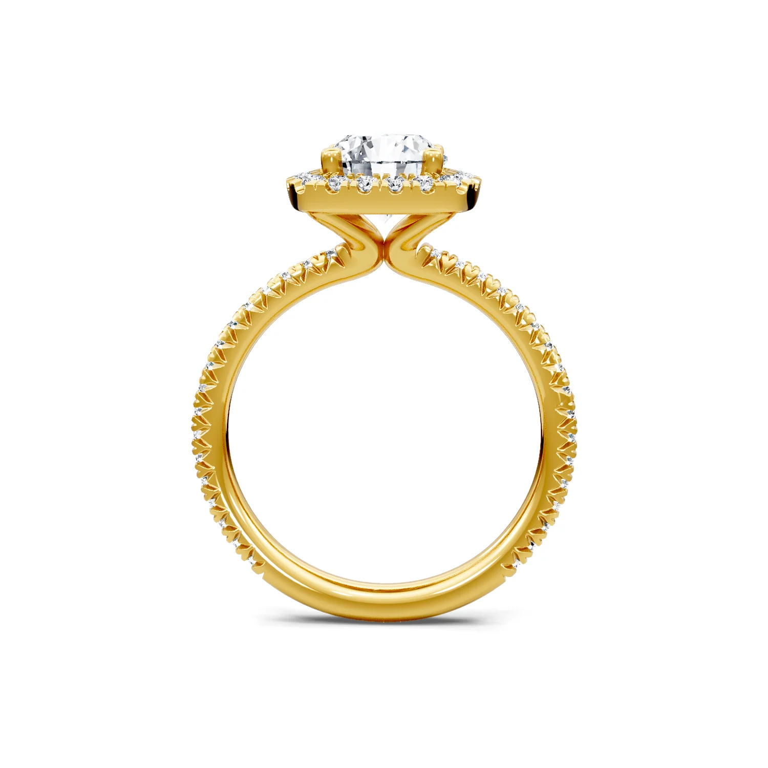 0.37ctw Round Diamond Halo Engagement Ring - Image 3