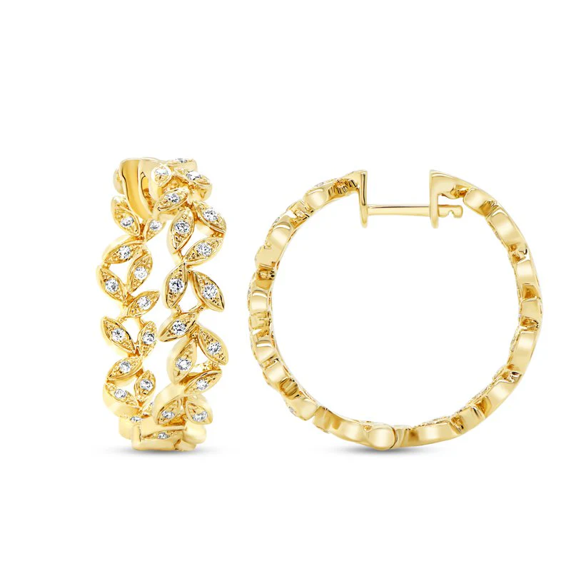 0.40ctw Diamond Hoop Earrings - Image 2