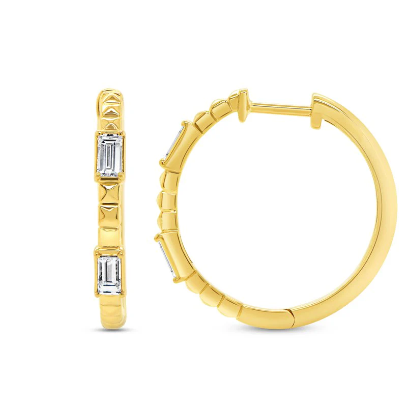 0.42ctw Diamond Hoop Earrings - Image 2