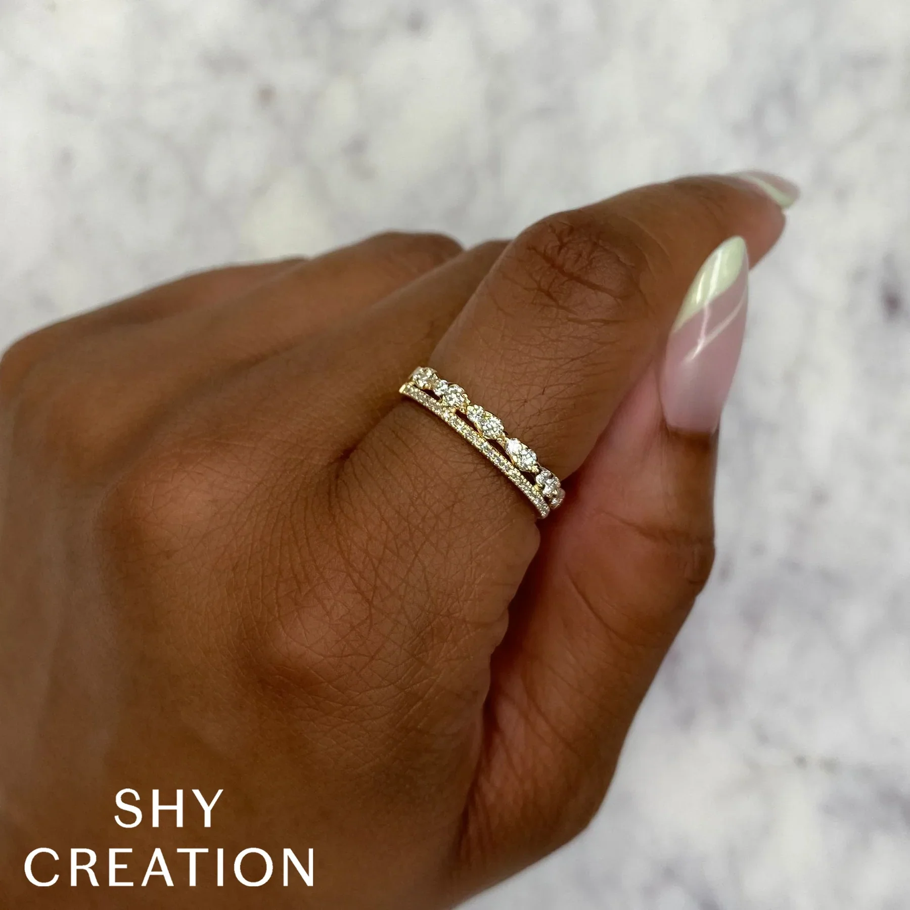 0.43ctw Diamond Two Row Ring - Image 2