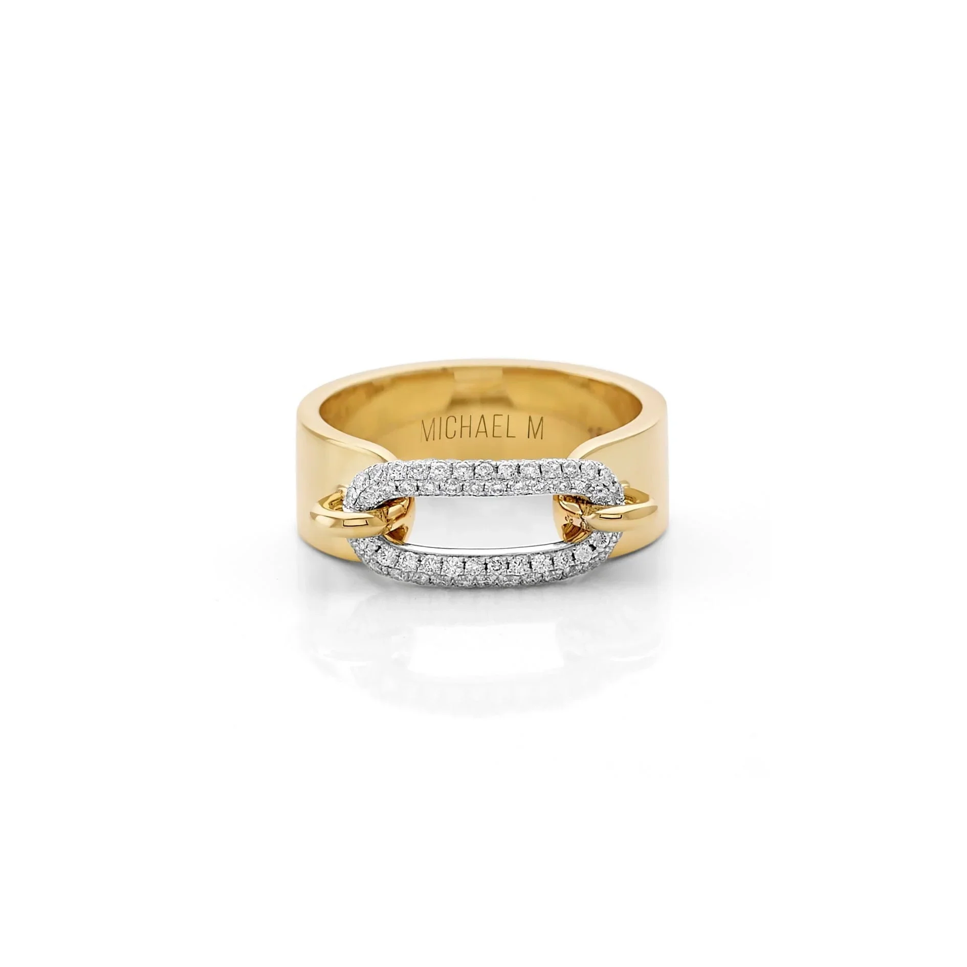 0.43ctw Two Tone Luxe Link Pavé Ring - Image 2
