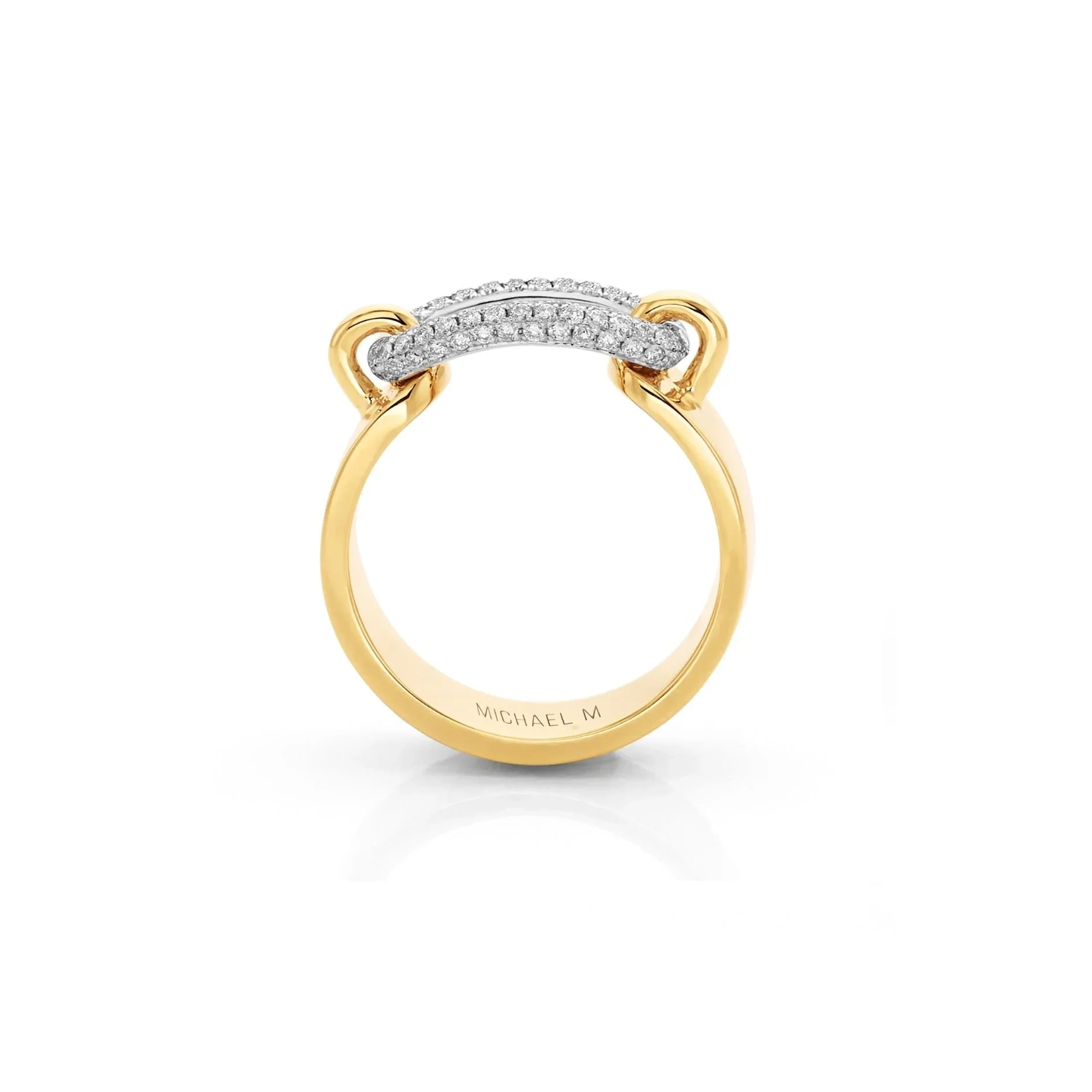 0.43ctw Two Tone Luxe Link Pavé Ring - Image 3