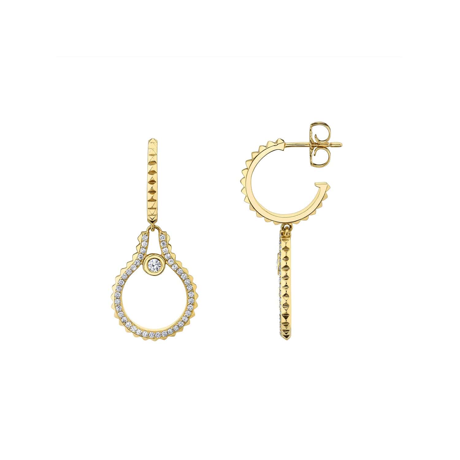 0.45ctw Diamond Pavé Mini Signature MM Tetra Earring - Image 3