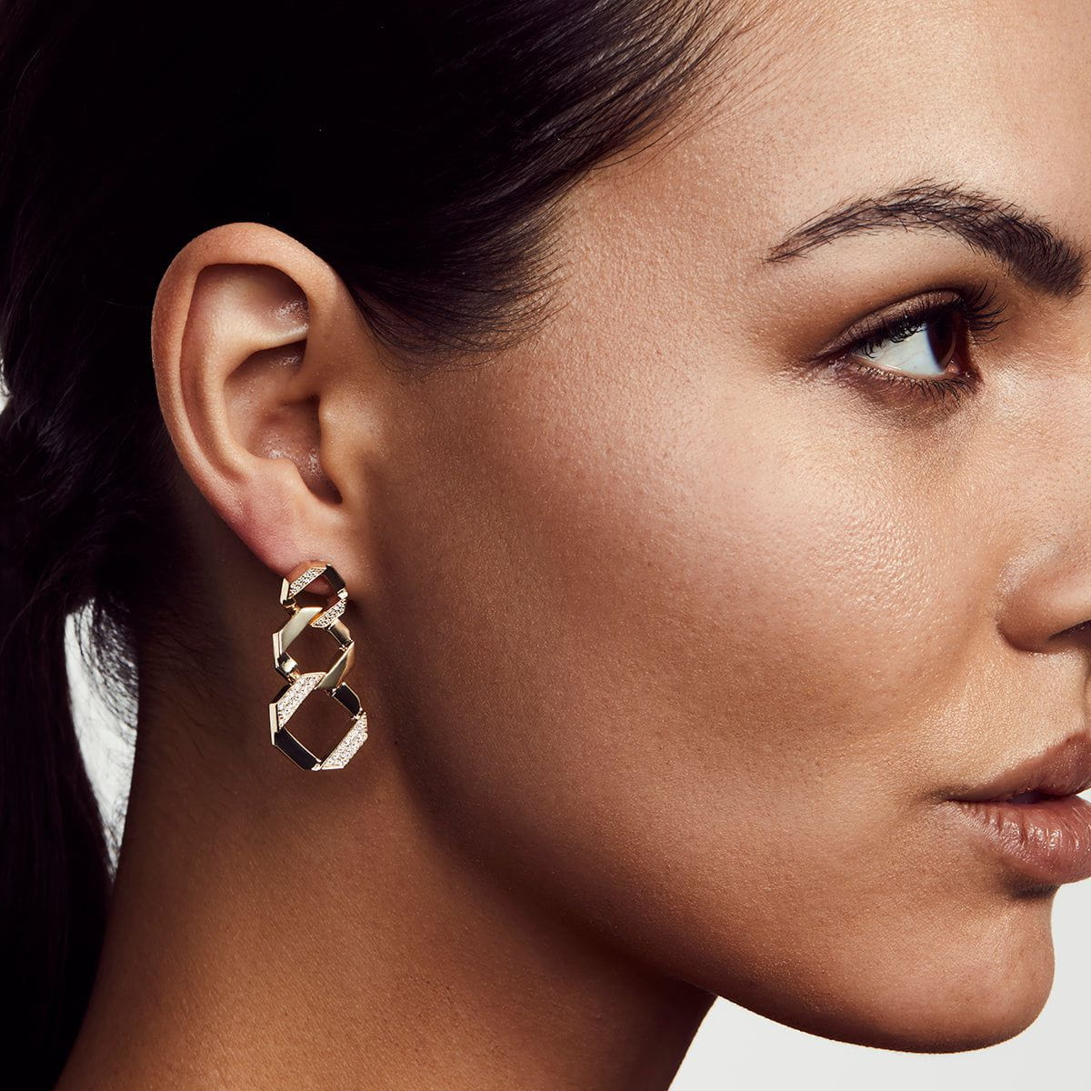 0.48ctw Diamond Octave Chain Link Drop Earrings - Image 2