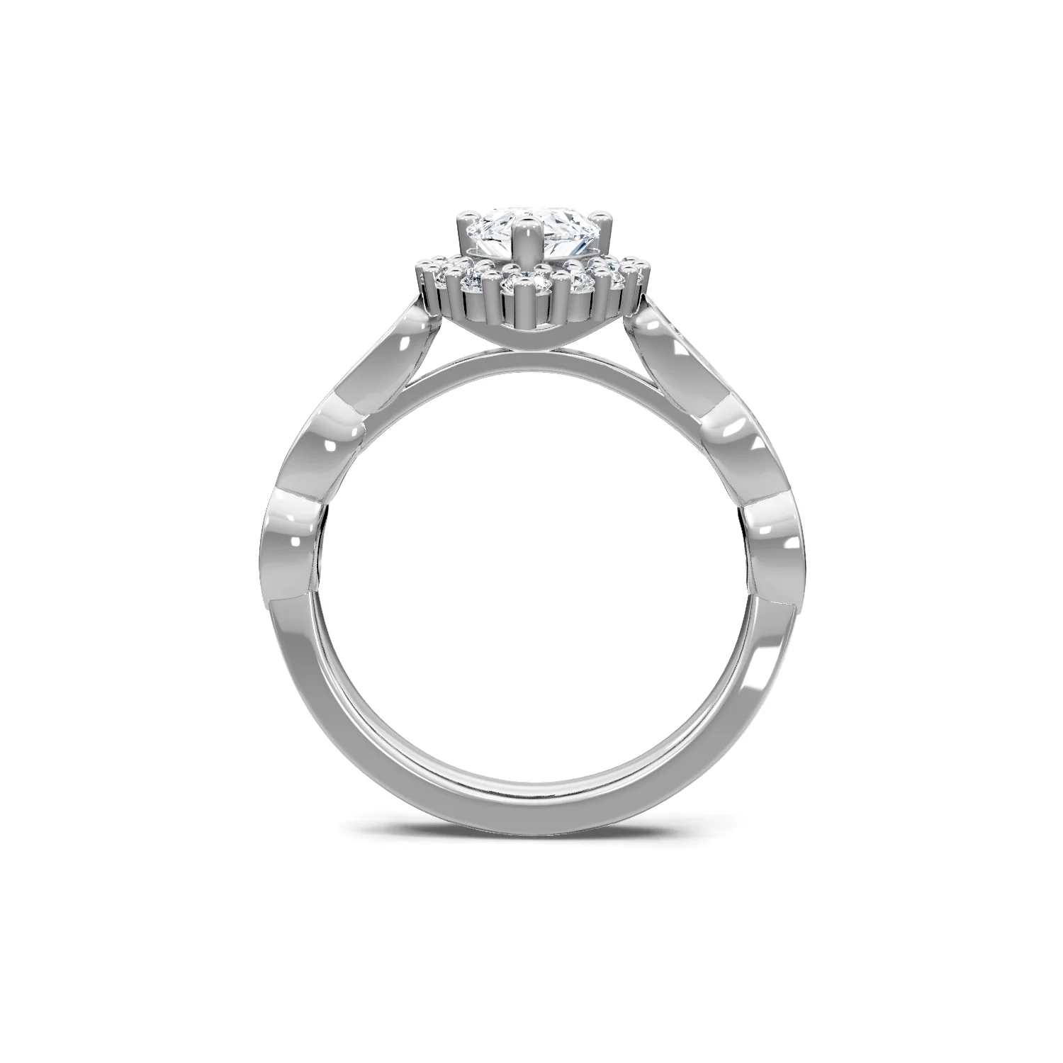0.50ctw Round Diamond Halo Engagement Ring - Image 3