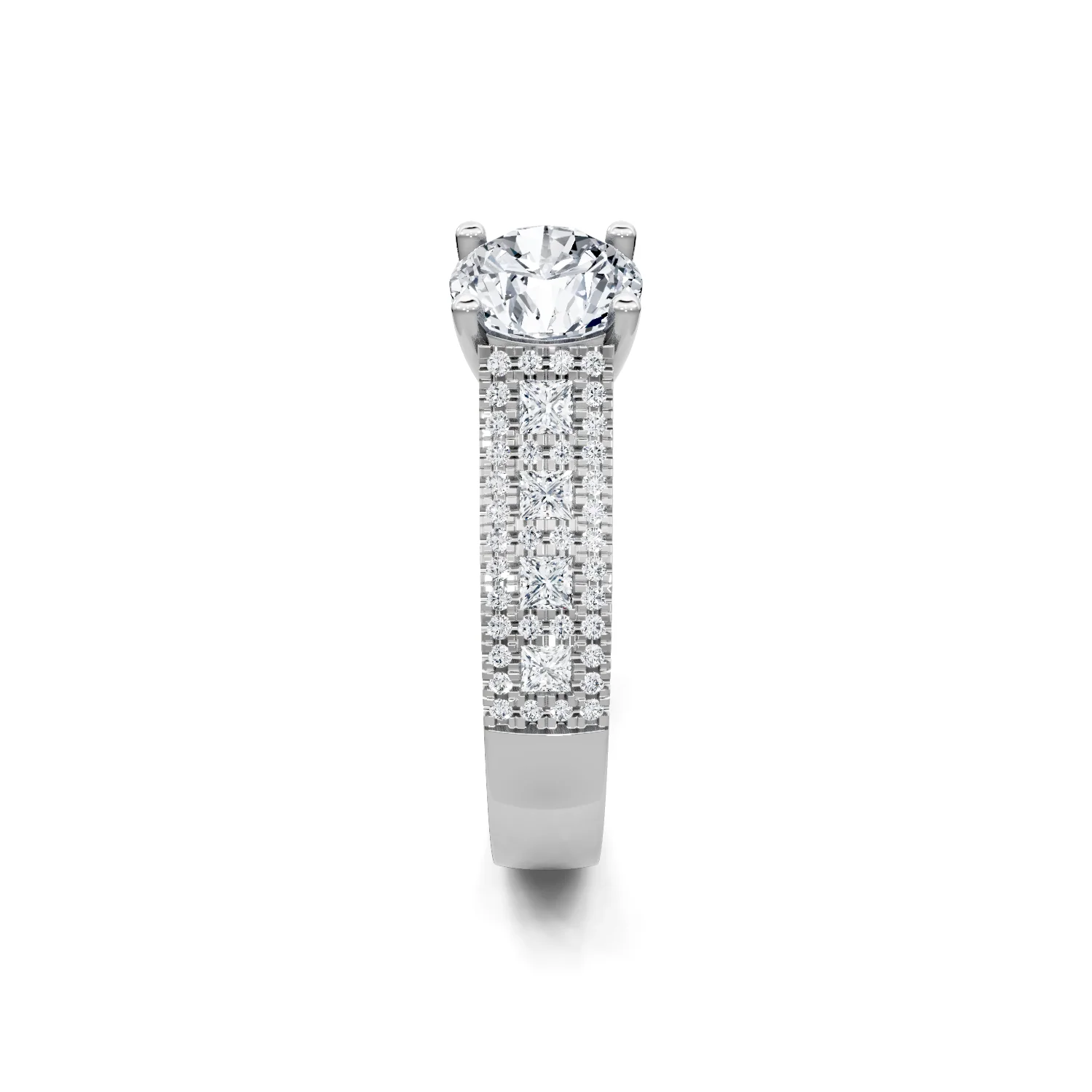 0.53ctw Princess and Round Diamond Engagement Ring - Image 2