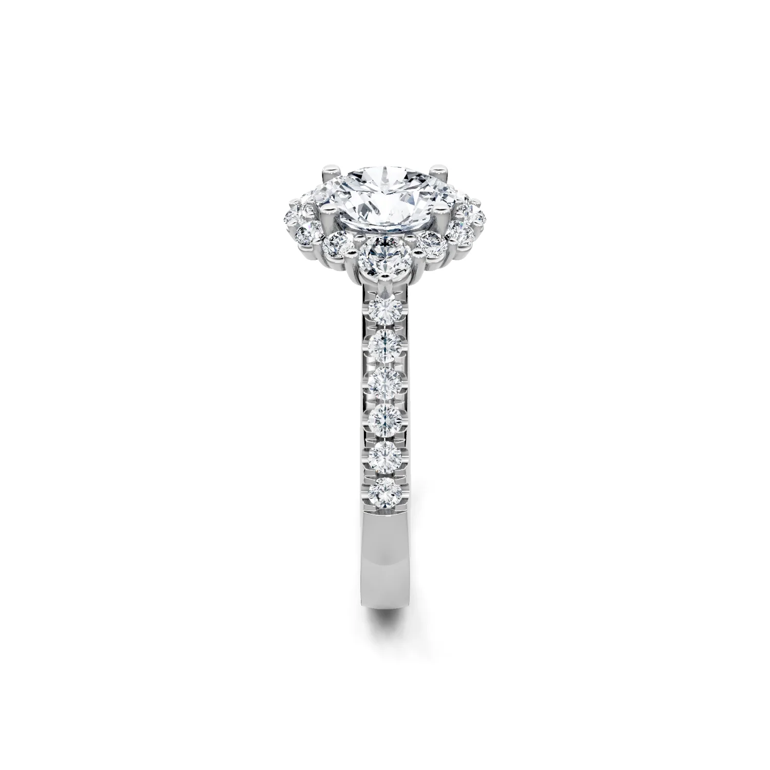 0.56ctw Round Diamond Halo Engagement Ring - Image 2