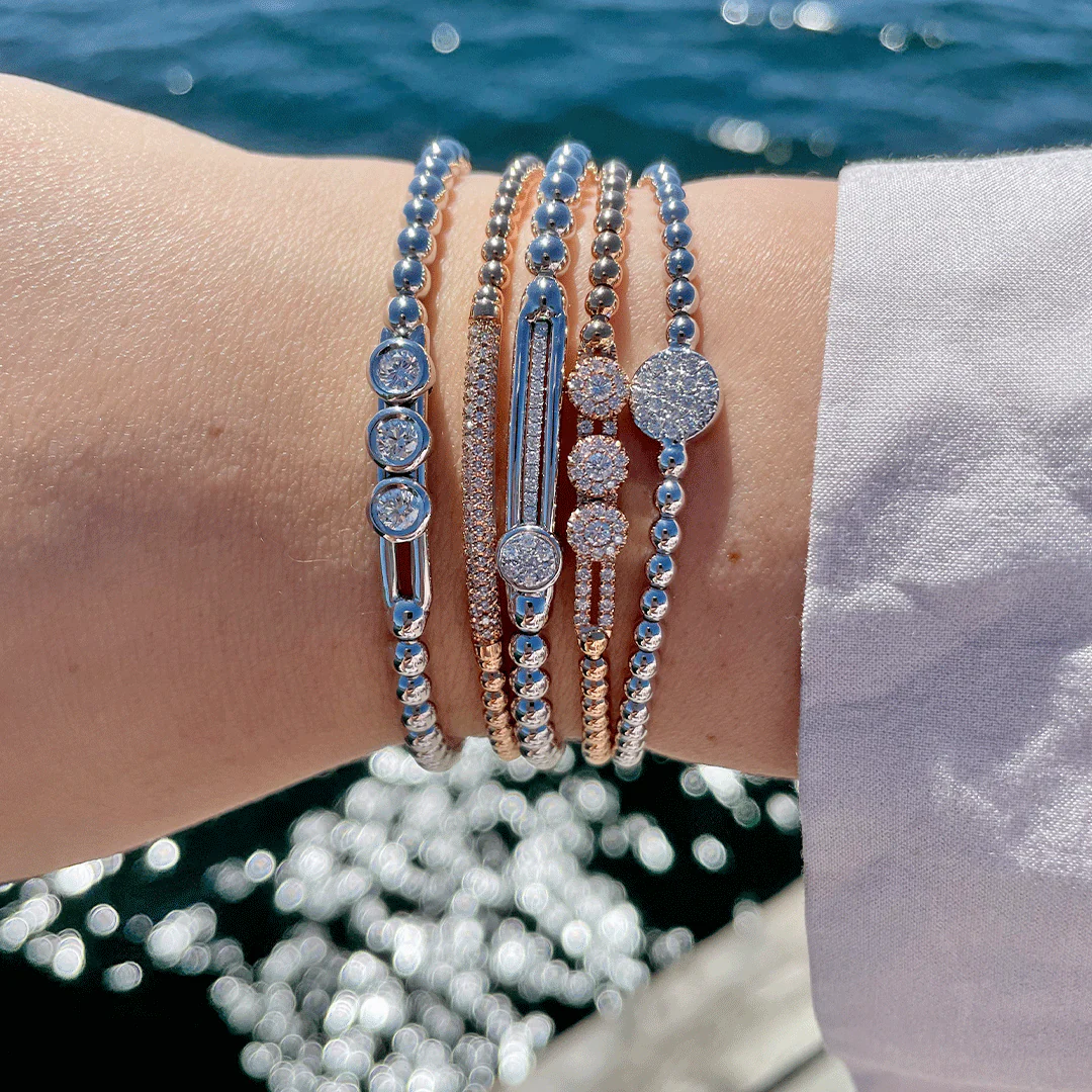 0.60ctw, 18K White Gold Tresore Stretch Bracelet - Image 2