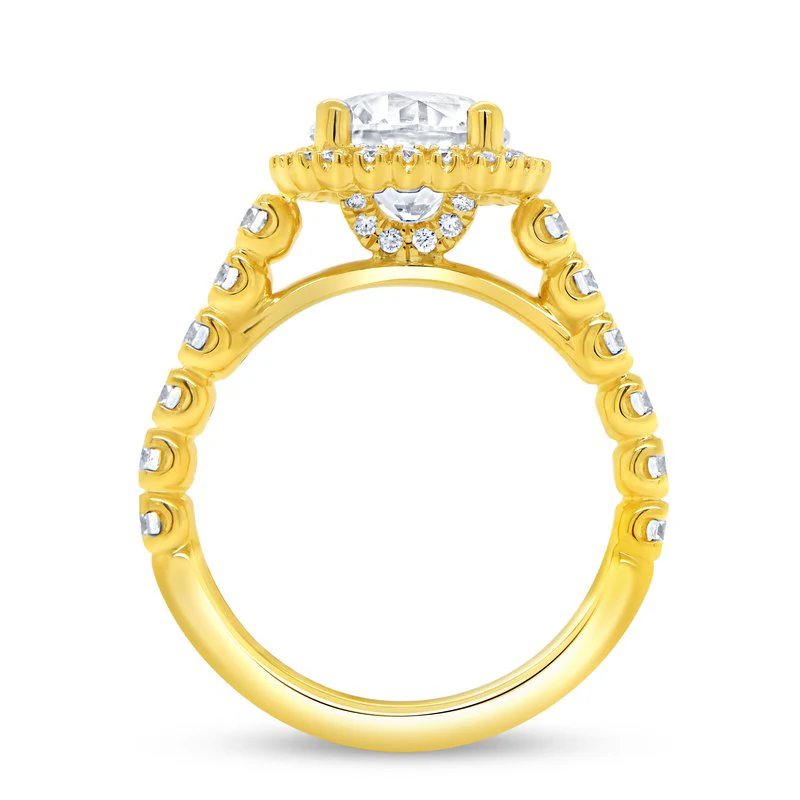 0.85ctw Round Halo Engagement Ring - Image 2