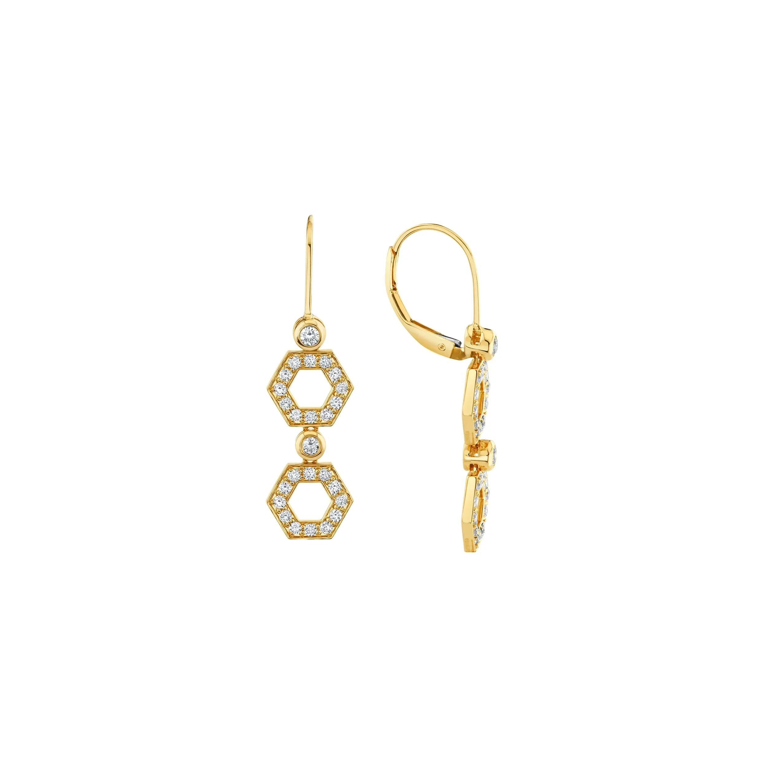 0.86ctw Diamond Pavé Hex Short Infinity Earrings - Image 2