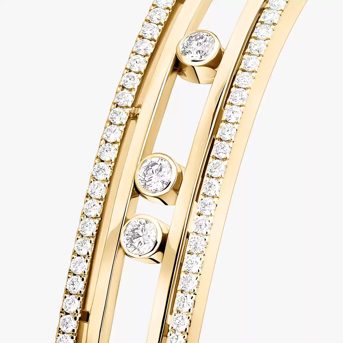 0.89ctw Yellow Gold 10th Anniversary Diamond Bangle Bracelet - Image 2