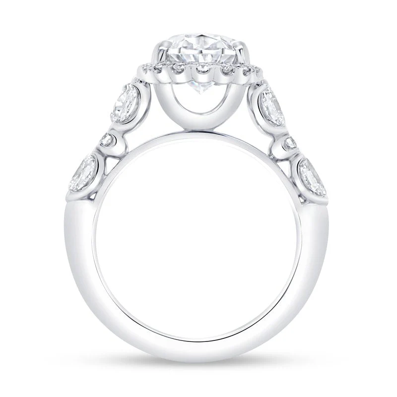 1.12ctw Oval Halo Engagement Ring - Image 2