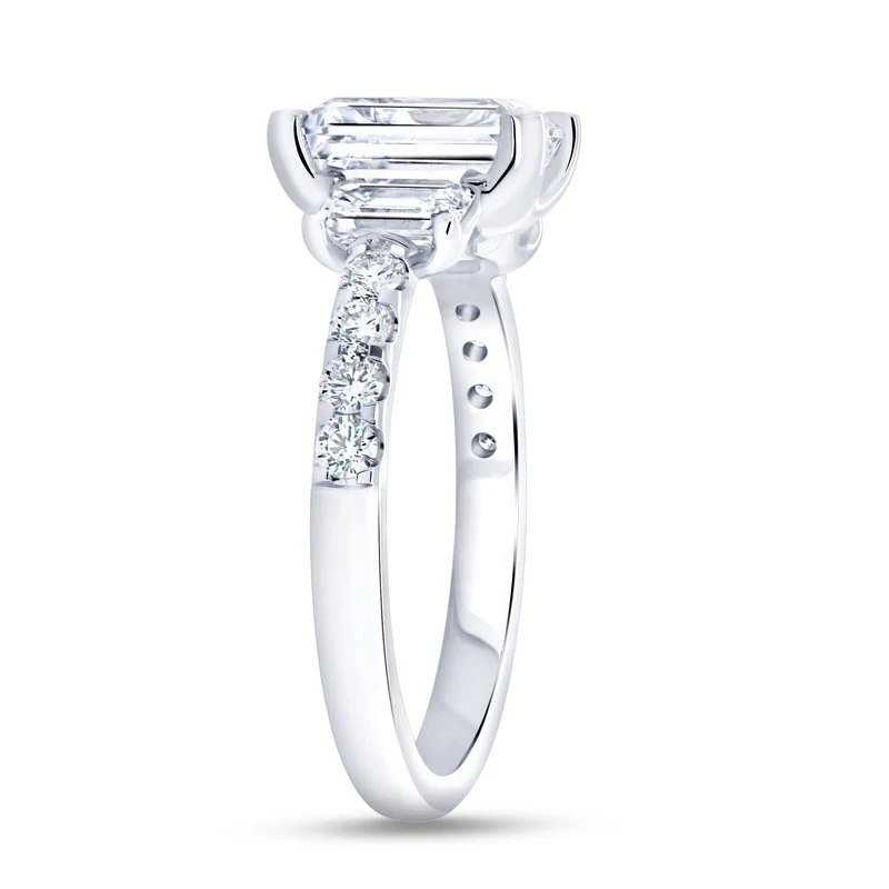 1.06ctw Emerald Cut Three Stone Engagement Ring - Image 2
